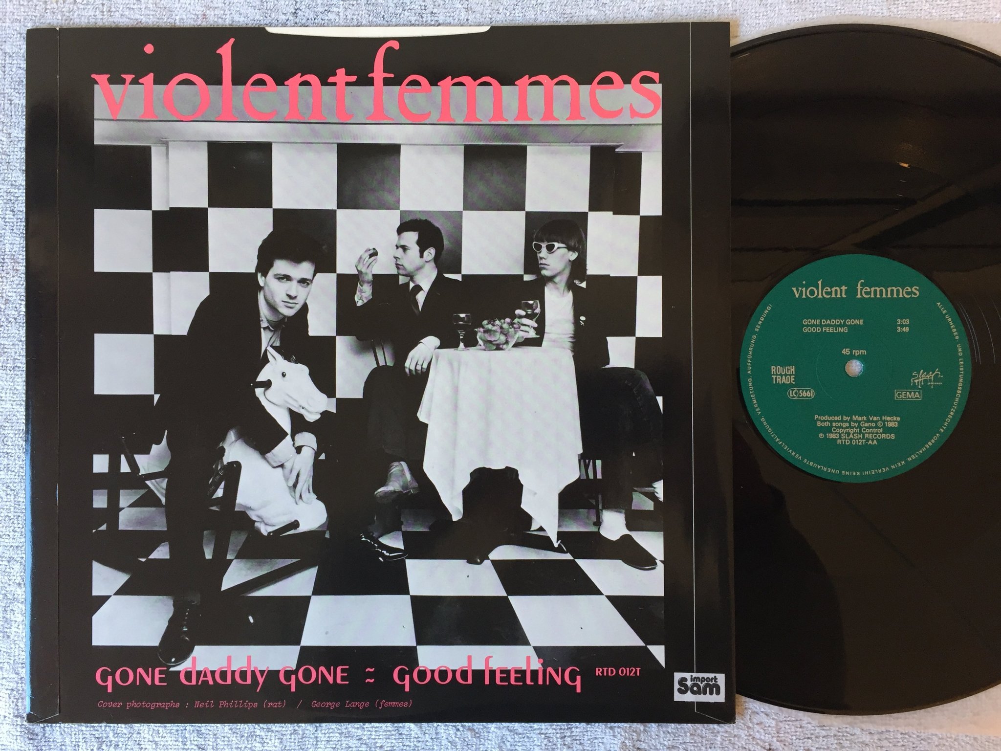 Omslagsbild för skivan VIOLENT FEMMES ugly 12"single -83 Ger SLASH RTD 012T