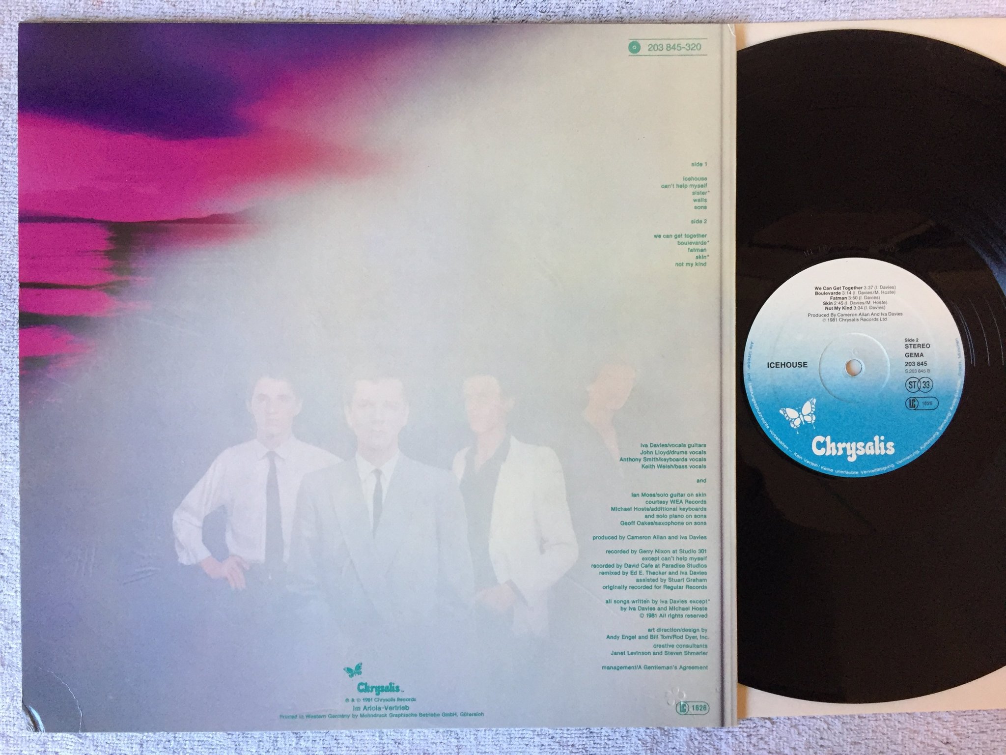 Omslagsbild för skivan ICEHOUSE s/t LP -81 Ger CHRYSALIS 203 845 synth-pop