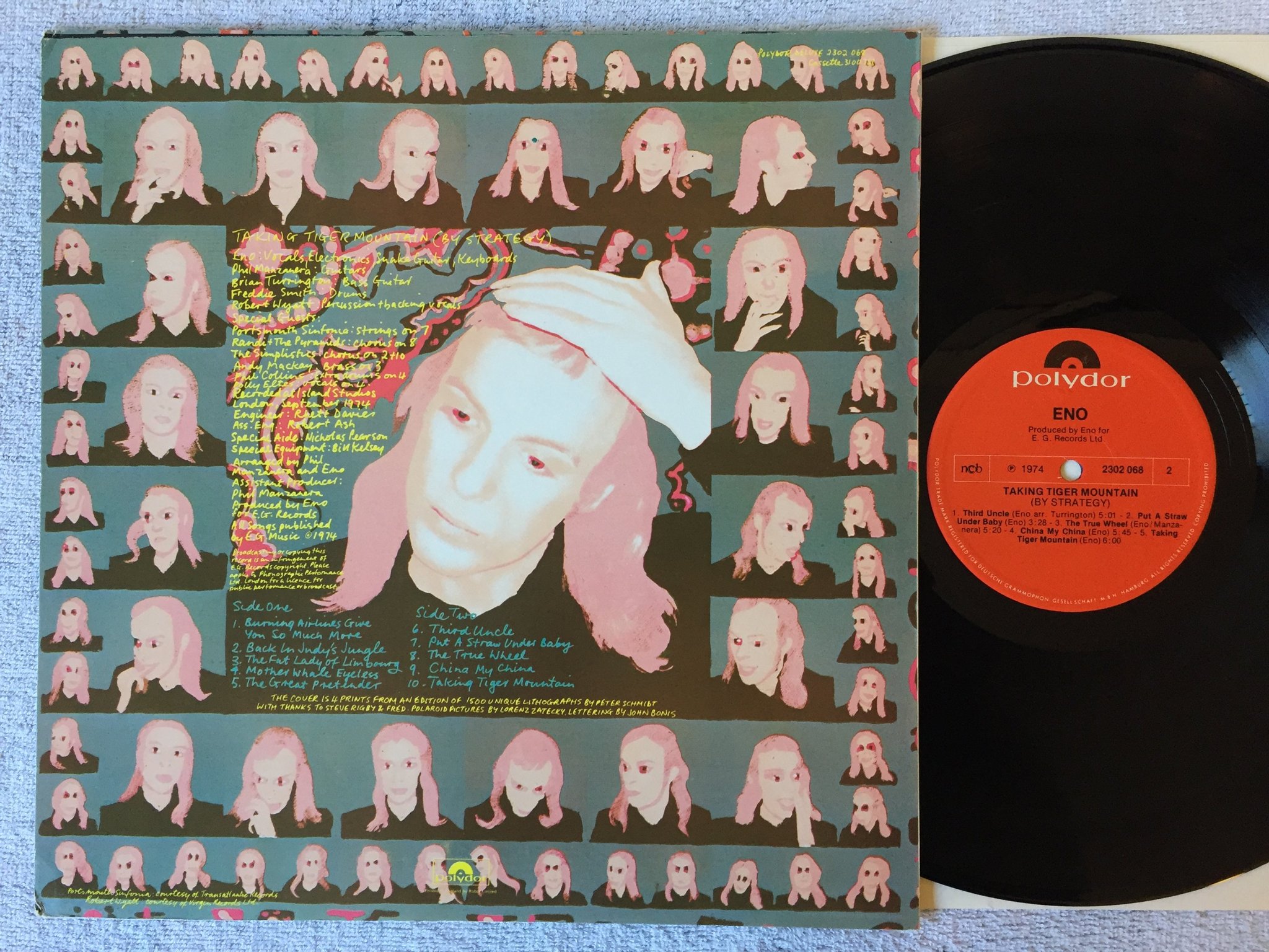 Omslagsbild för skivan ENO taking tiger mountain LP -74 ncb POLYDOR 2302 068