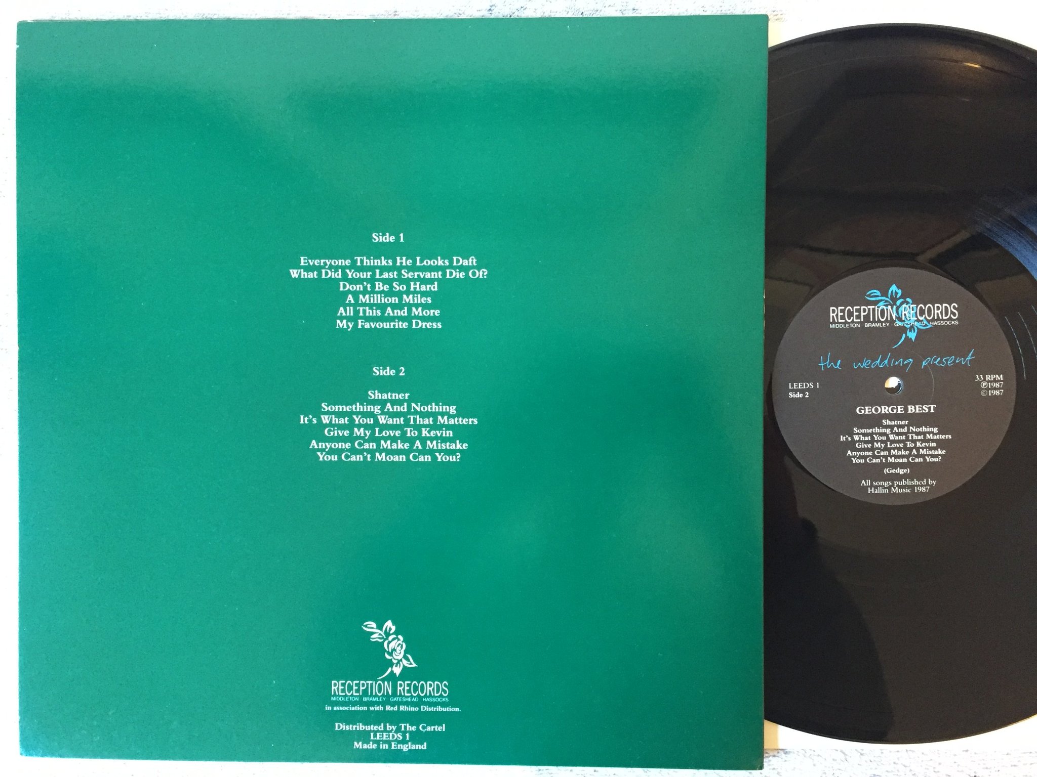 Omslagsbild för skivan THE WEDDING PRESENT george best LP -87 UK signed by the band LOOK! LEEDS-1