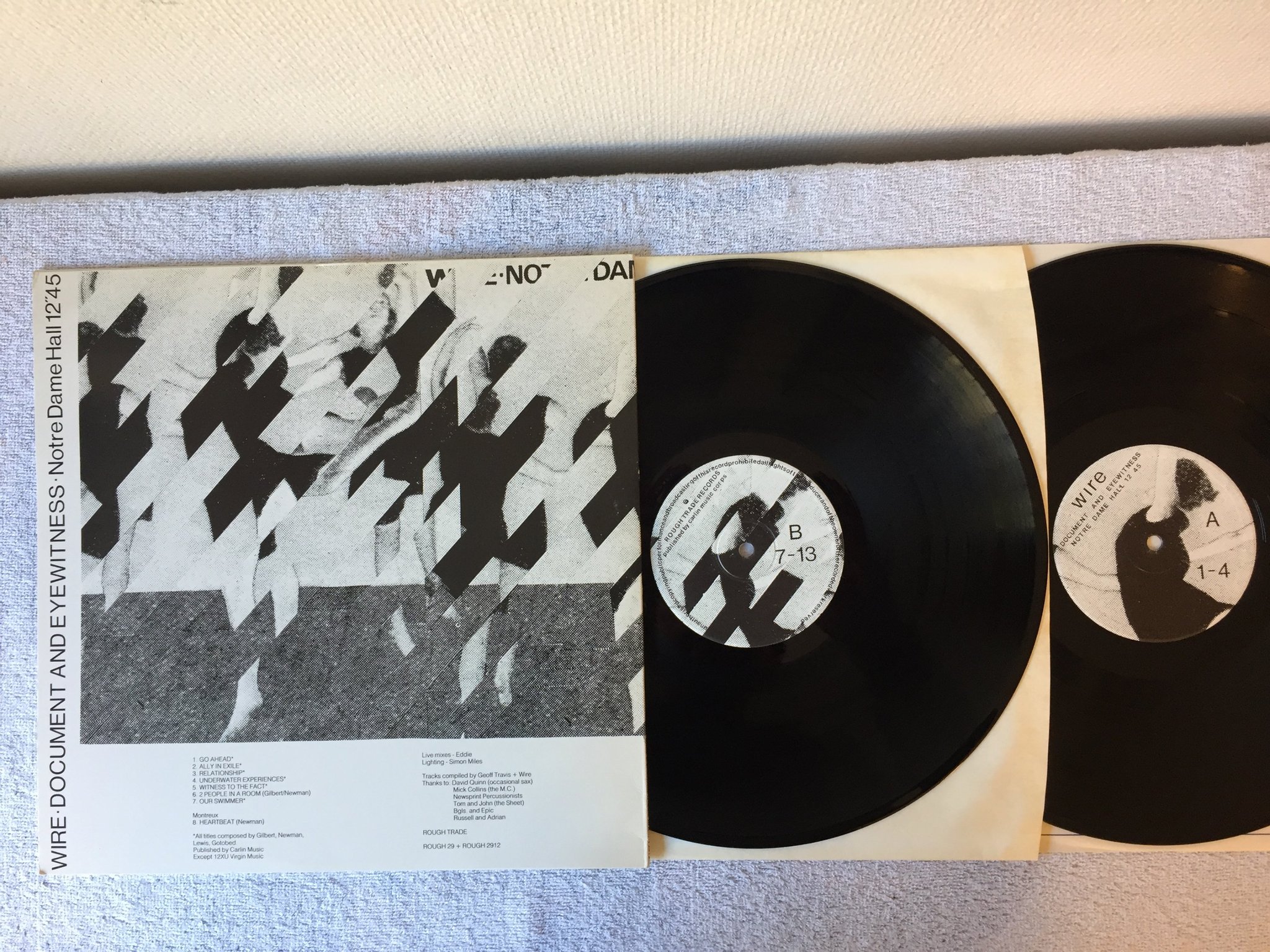 Omslagsbild för skivan WIRE Document And Eyewitness LP + 12"ep -81 UK ROUGH TRADE ROUGH 29