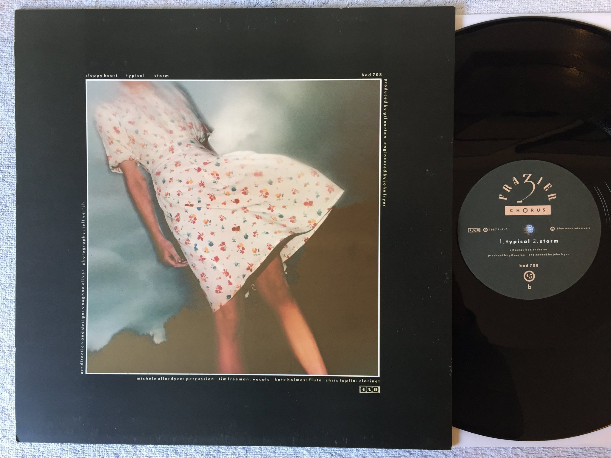 Omslagsbild för skivan FRAZIER CHORUS sloppy heart 12"single -87 UK 4AD BAD-708