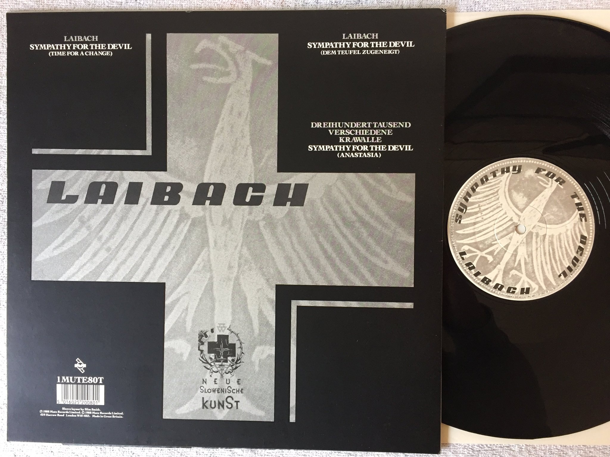 Omslagsbild för skivan LAIBACH Sympathy For The Devil 12"single -88 UK MUTE 1MUTE80T