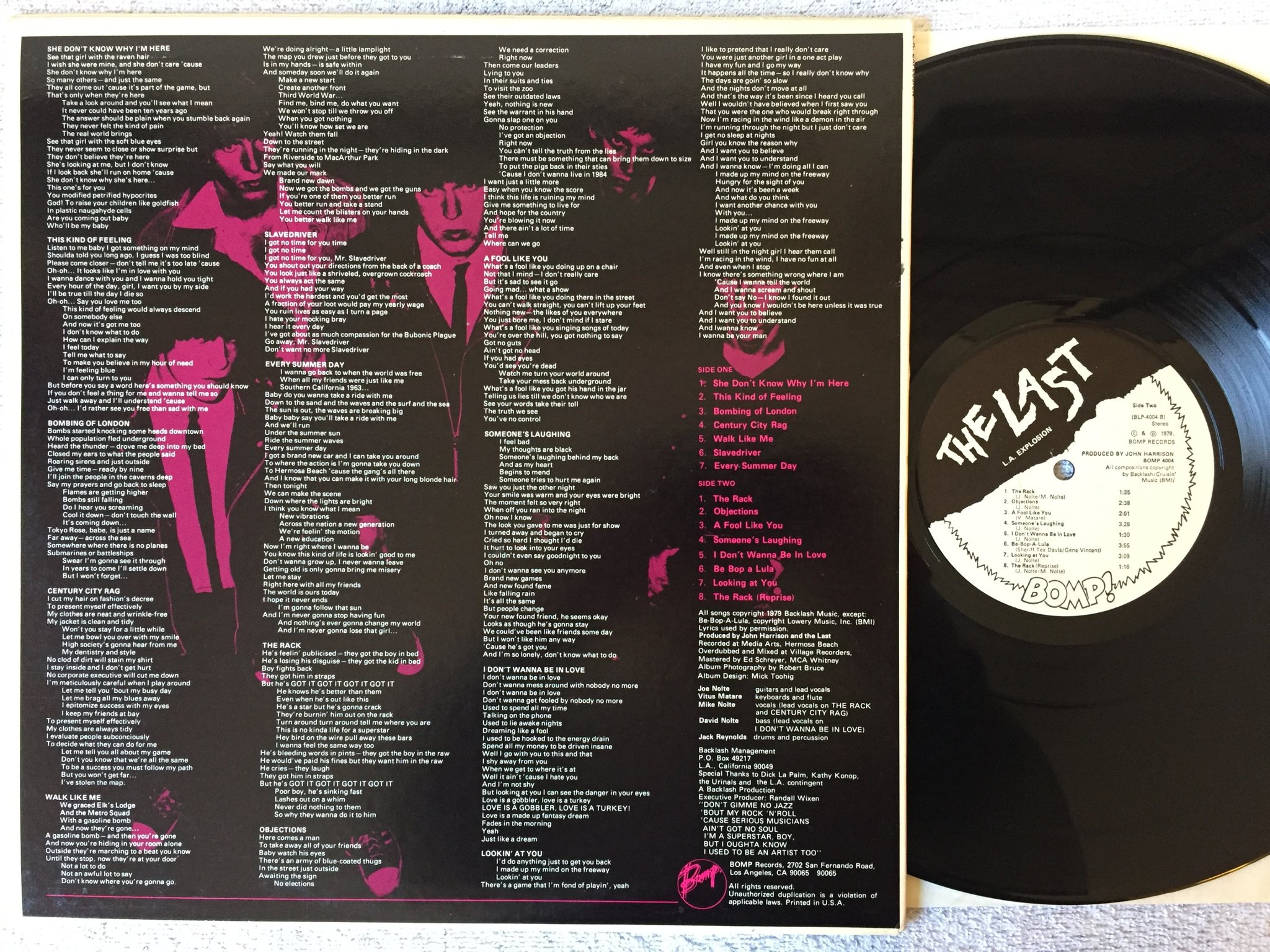 Omslagsbild för skivan THE LAST L.A. explosions LP -79 US BOMP! BLP 4004 garage rock 