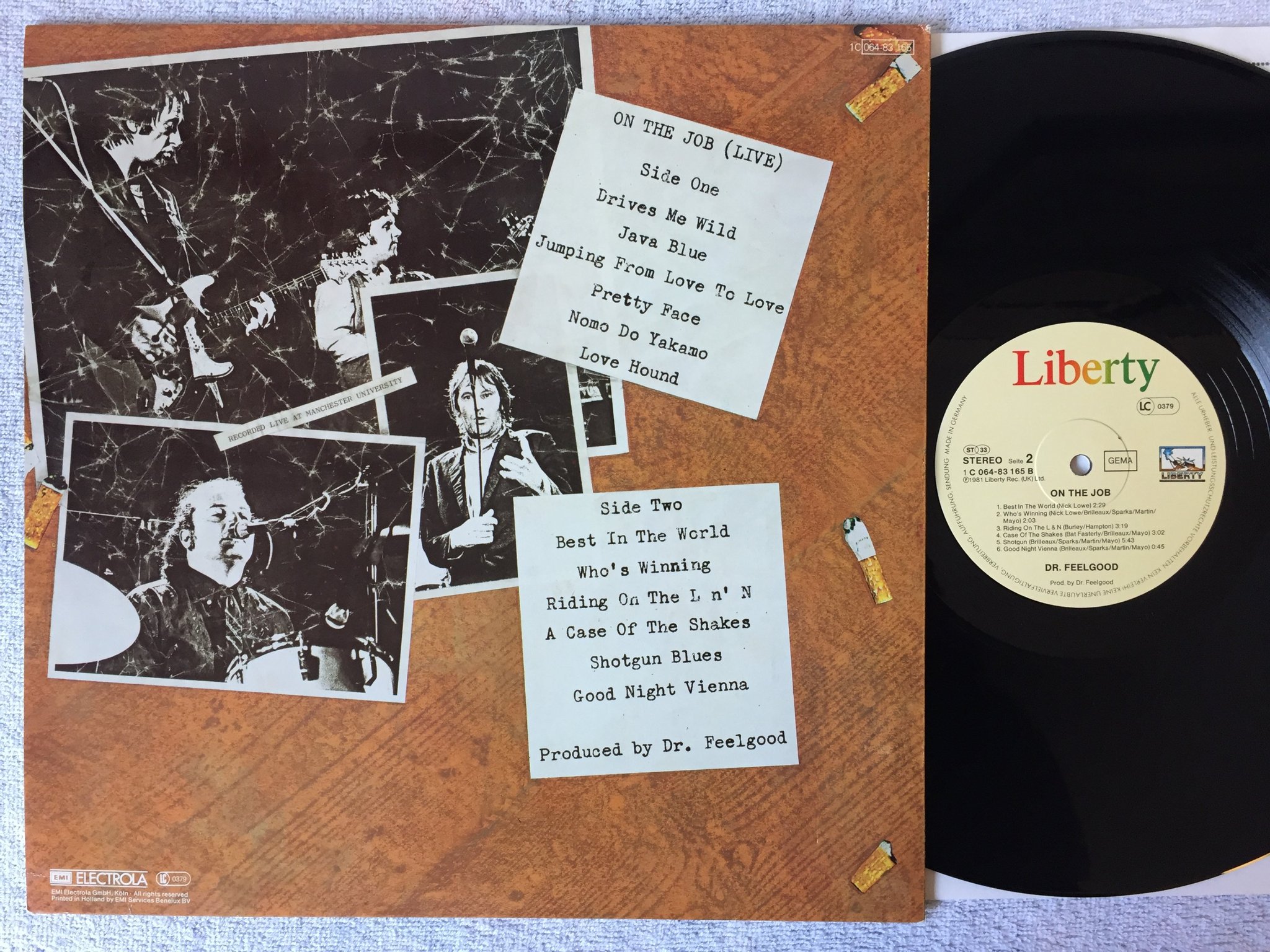 Omslagsbild för skivan DR. FEELGOOD on the job LP -81 Ger LIBERTY 1C 06483165