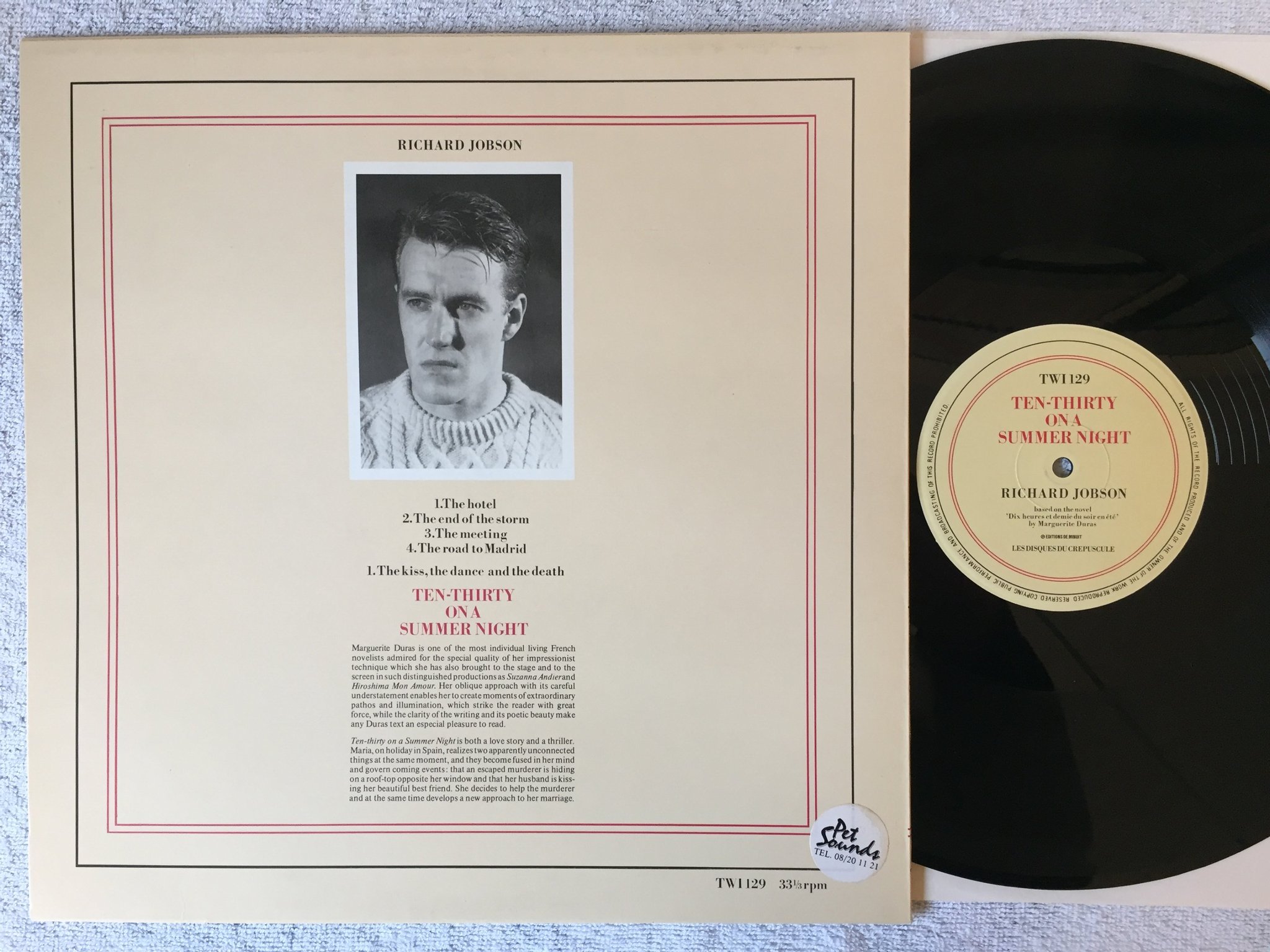 Omslagsbild för skivan RICHARD JOBSON Ten-Thirty On A Summer Night LP -83 BELGIUM TWI 129