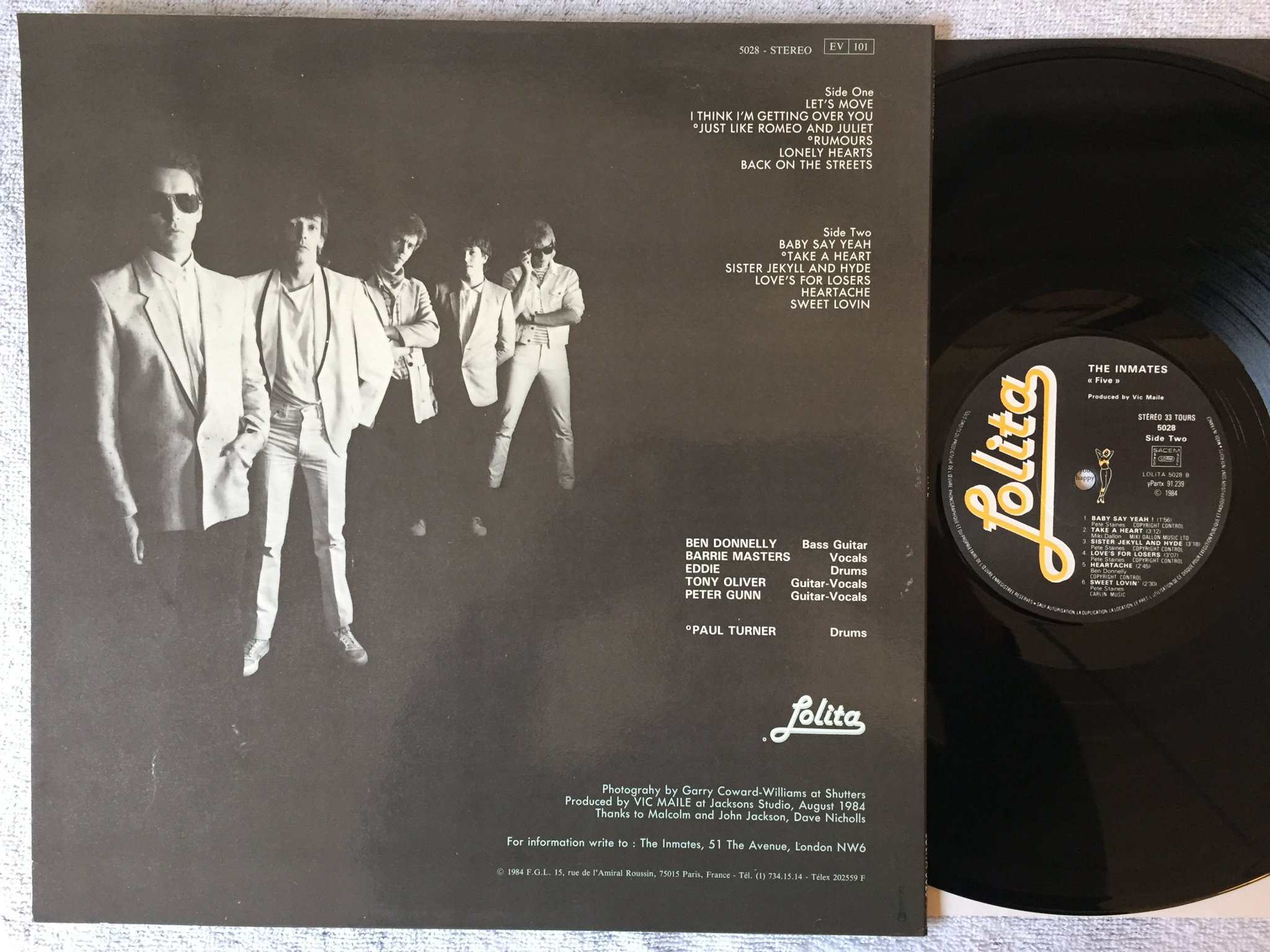 Omslagsbild för skivan THE INMATES five LP -84 France LOLITA 5028