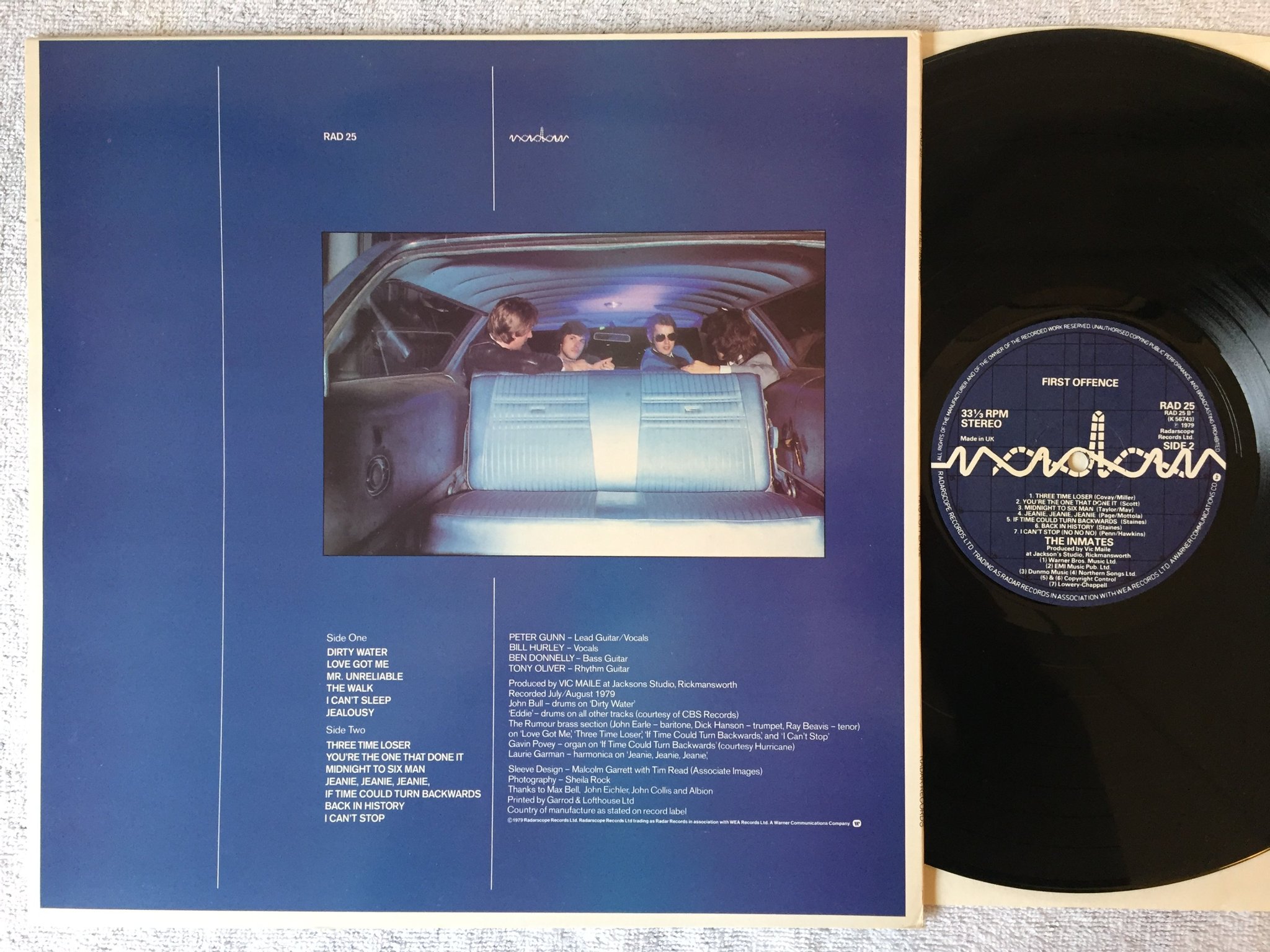 Omslagsbild för skivan THE INMATES First Offence LP -79 UK RADAR  RAD 25
