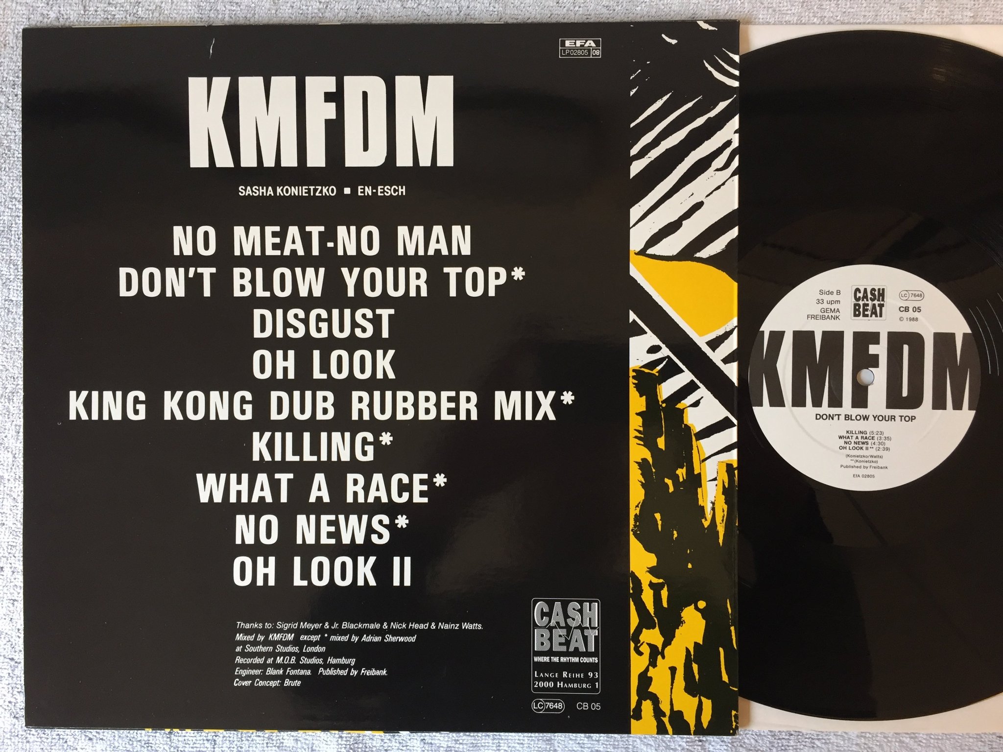 Omslagsbild för skivan KMFDM Don't Blow Your Top LP -88 Ger CASHBEAT CB 05