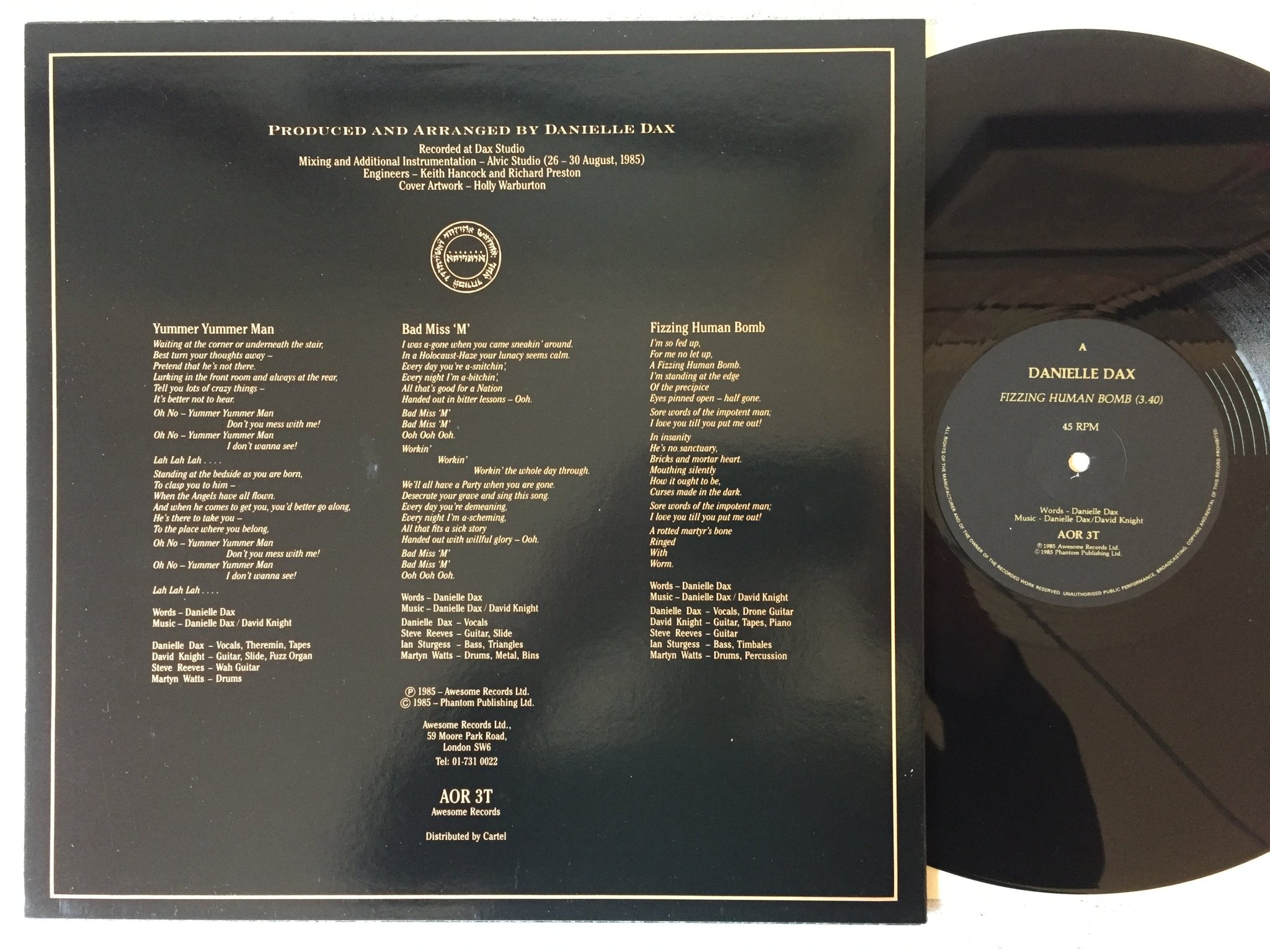 Omslagsbild för skivan DANIELLE DAX yummer yummer man 12"single -85 UK AWESOME AOR 3T