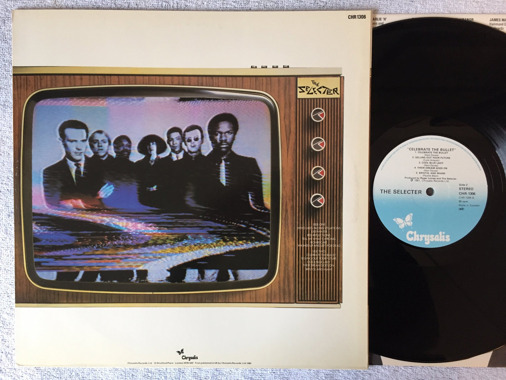 Omslagsbild för skivan THE SELECTER Celebrate The Bullet LP -81 Swe CHRYSALIS CHR 1306