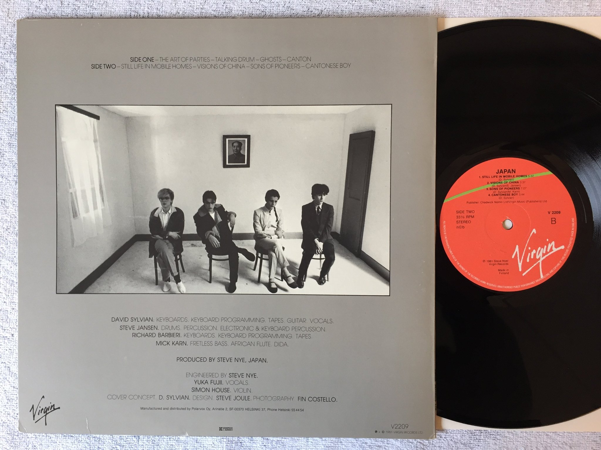 Omslagsbild för skivan JAPAN tin drum LP -81 Fin VIRGIN V2209
