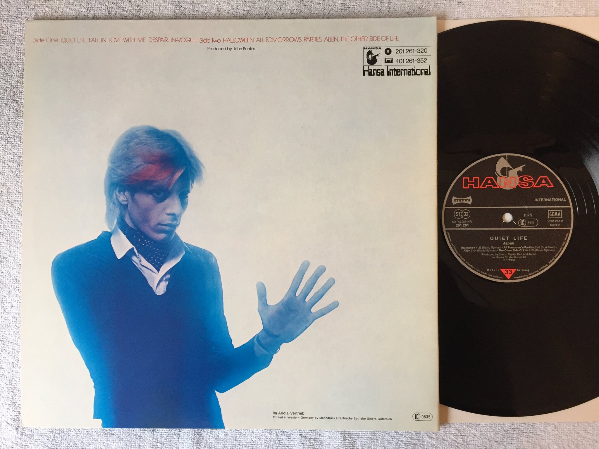 Omslagsbild för skivan JAPAN quiet life  LP -80 Ger HANSA 201 261