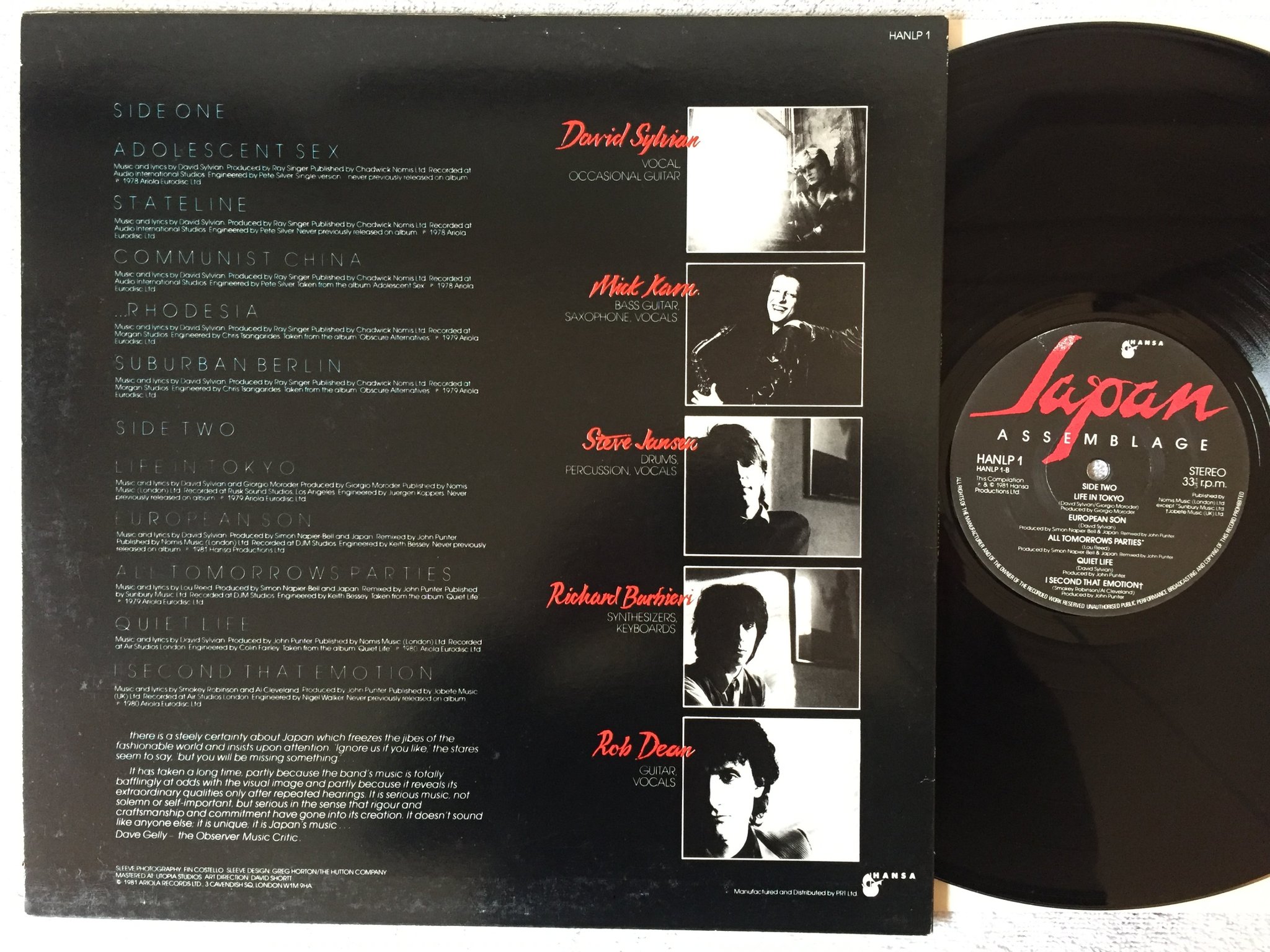 Omslagsbild för skivan JAPAN Assemblage LP -81 UK HANSA HANLP1