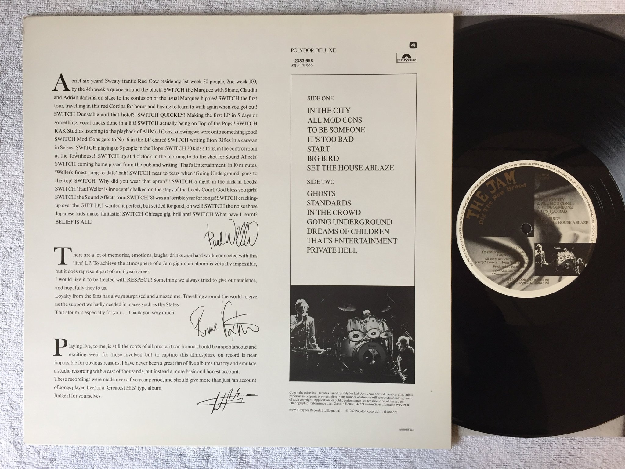 Omslagsbild för skivan THE JAM Dig The New Breed LP -82 ncb POLYDOR 2383 658