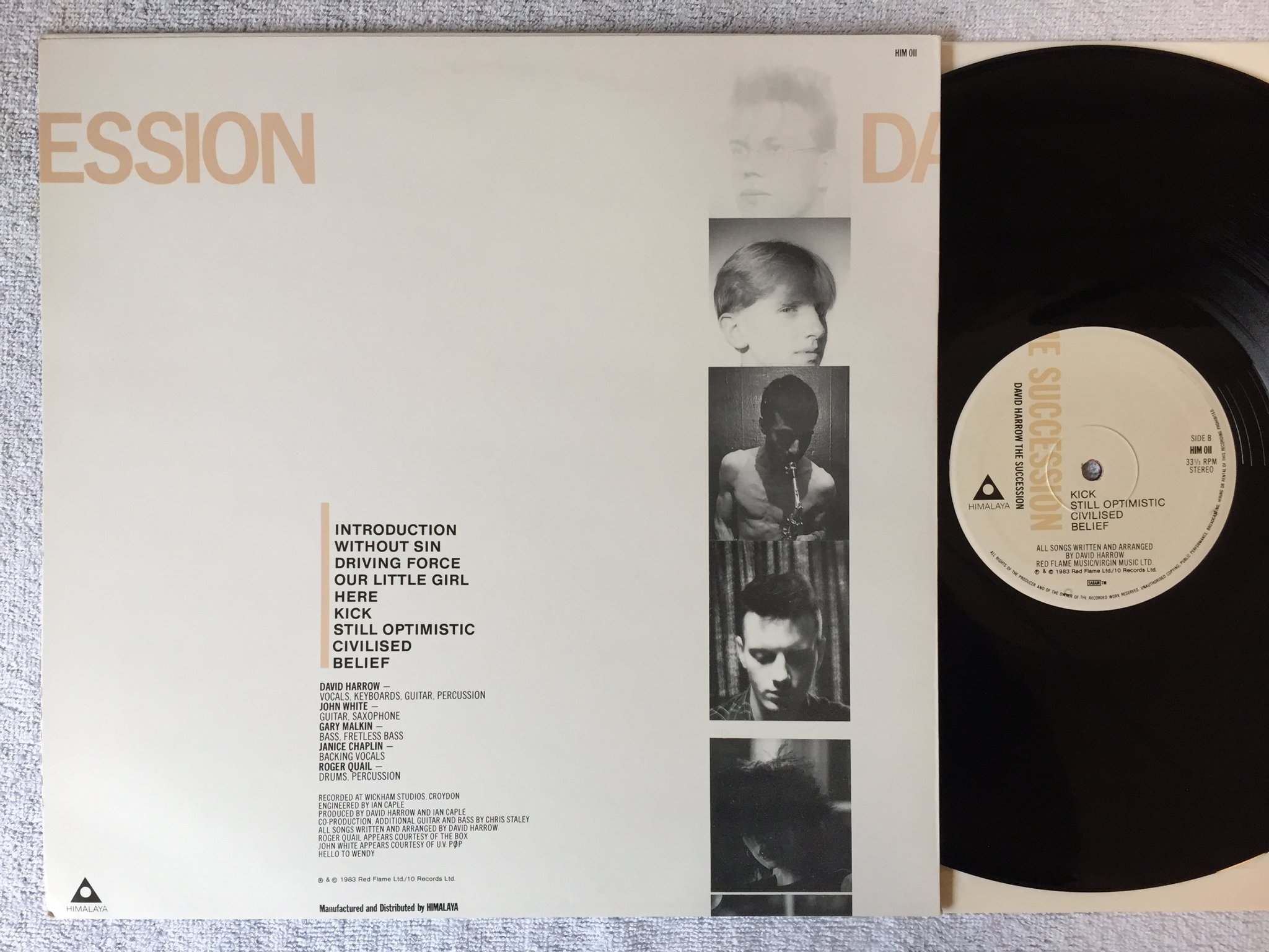 Omslagsbild för skivan DAVID HARROW The Succession LP -83 BELGIUM Himalaya HIM 011 