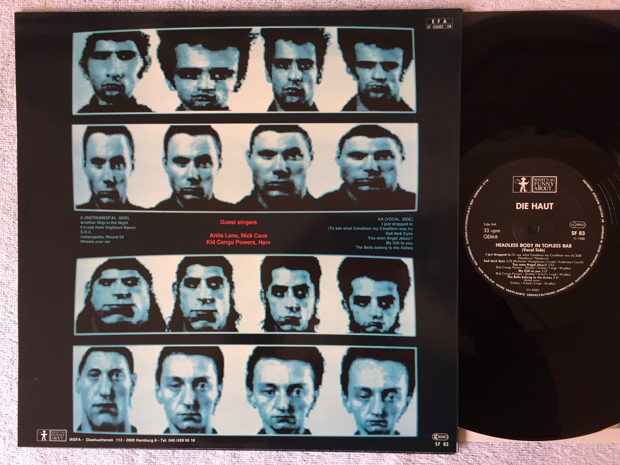 Omslagsbild för skivan DIE HAUT Headless Body In Topless Bar LP -88 Ger WHAT'S SO FUNNY ABOUT.. SF 83
