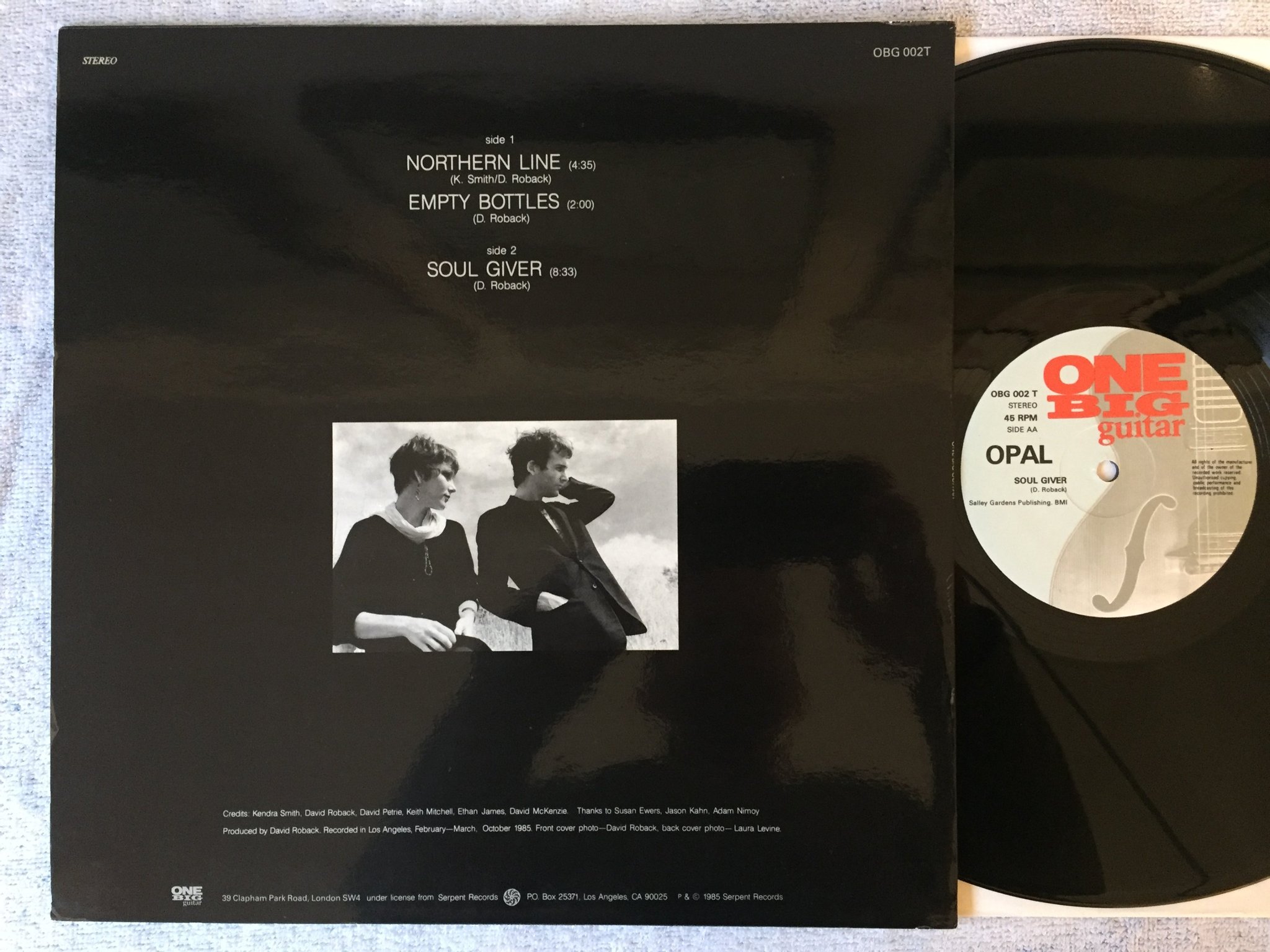 Omslagsbild för skivan OPAL Northern Line 12"single -85 UK ONE BIG GUITAR OBG 002T indie rock