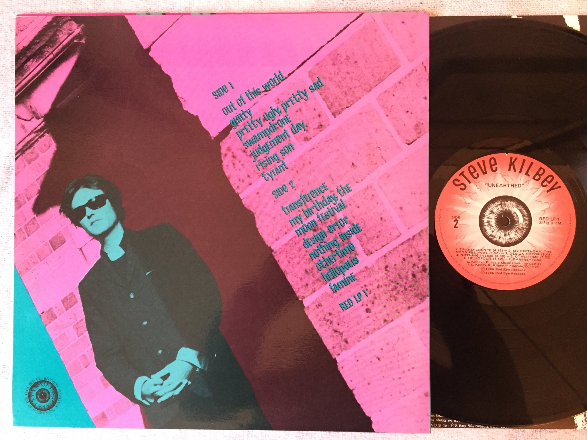 Omslagsbild för skivan STEVE KILBEY Unearthed LP -86 Auastralia RED EYE RED LP 1