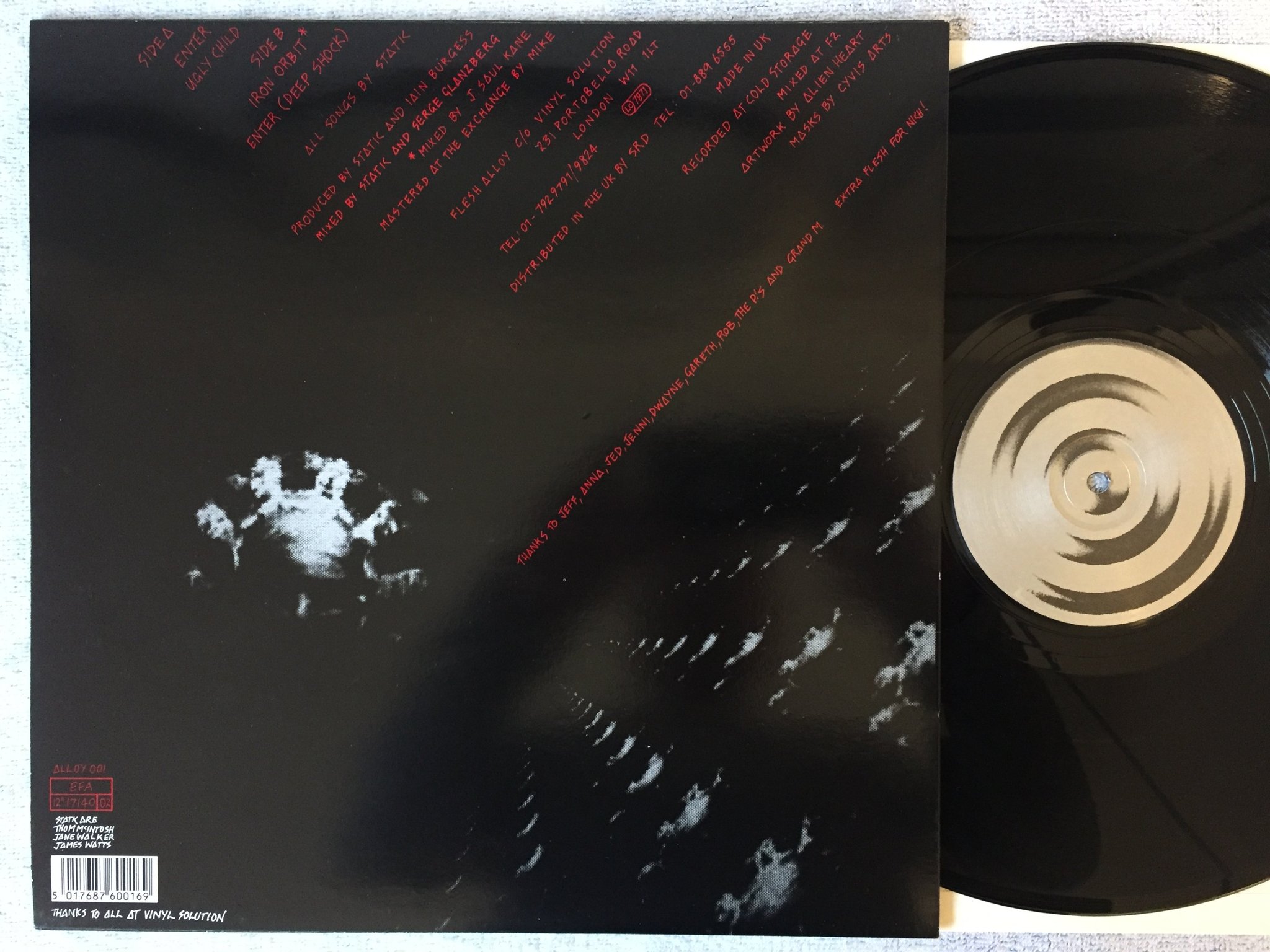 Omslagsbild för skivan STATIC enter 12"single -90 UK FLESH ALLOY 001 techno 