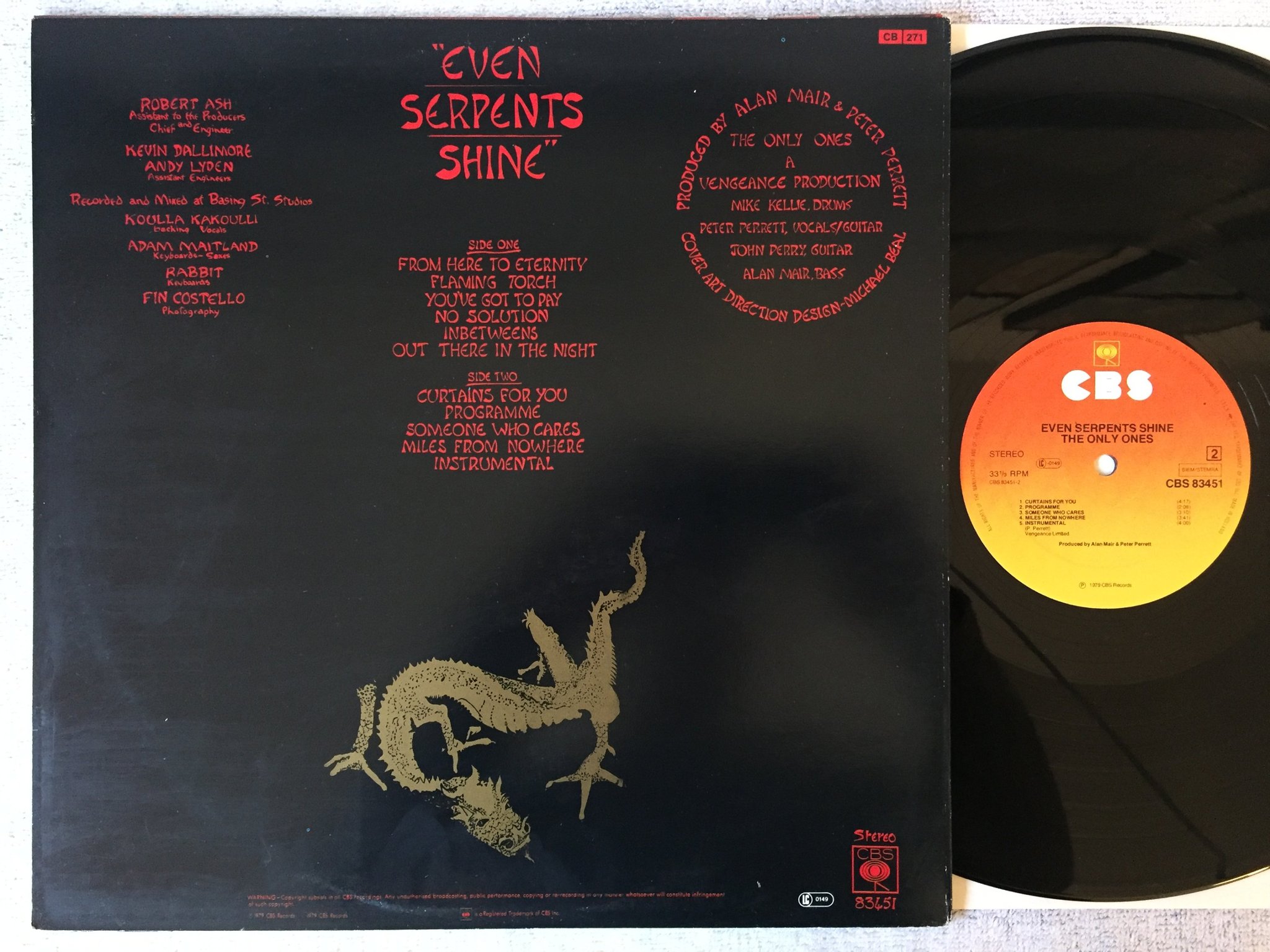 Omslagsbild för skivan THE ONLY ONES even the serprents shine LP -79 Hol CBS 83451 new wave
