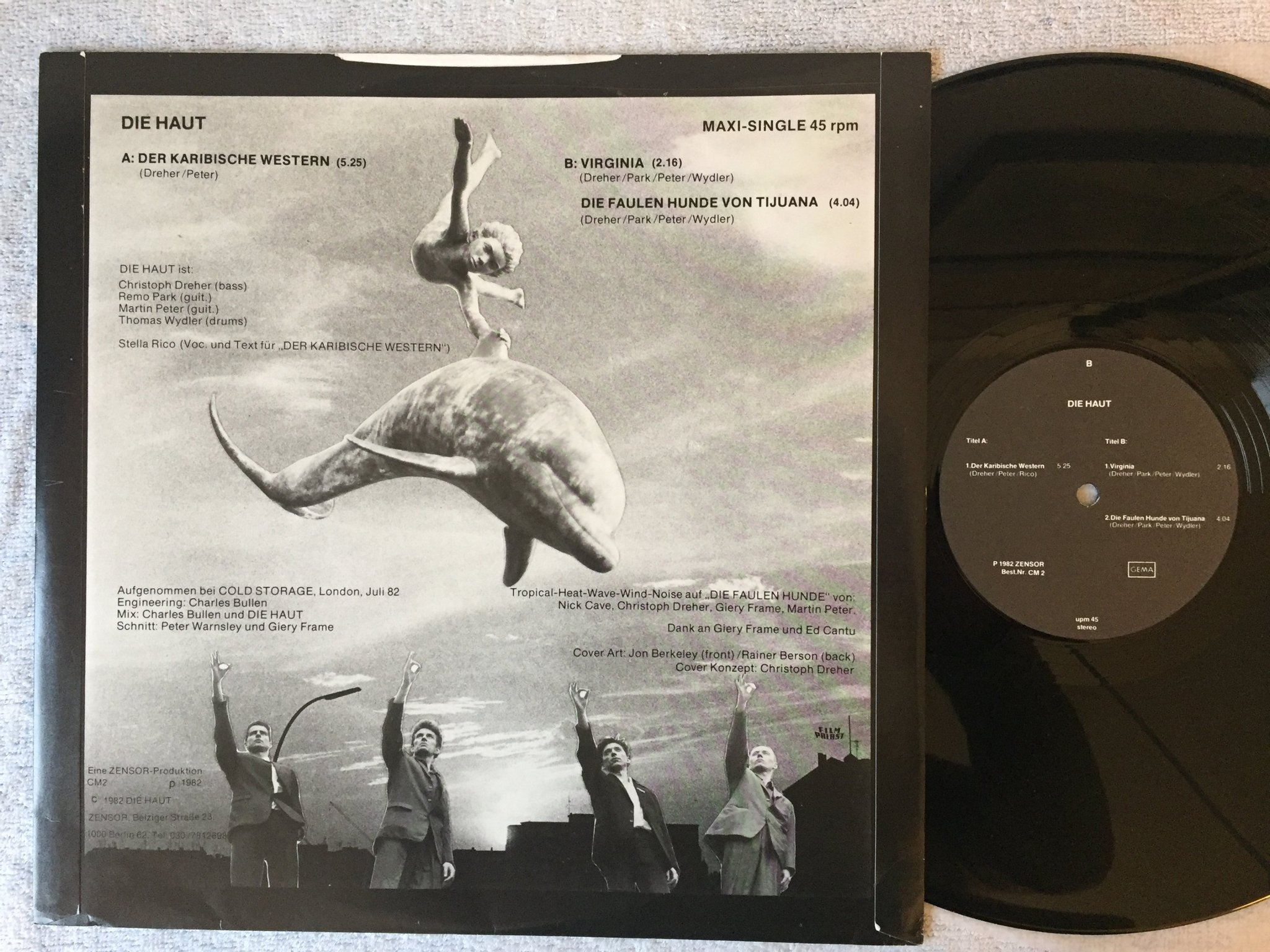Omslagsbild för skivan DIE HAUT Der Karibische Western 12"single -82 Ger ZENSOR CM 2 new wave