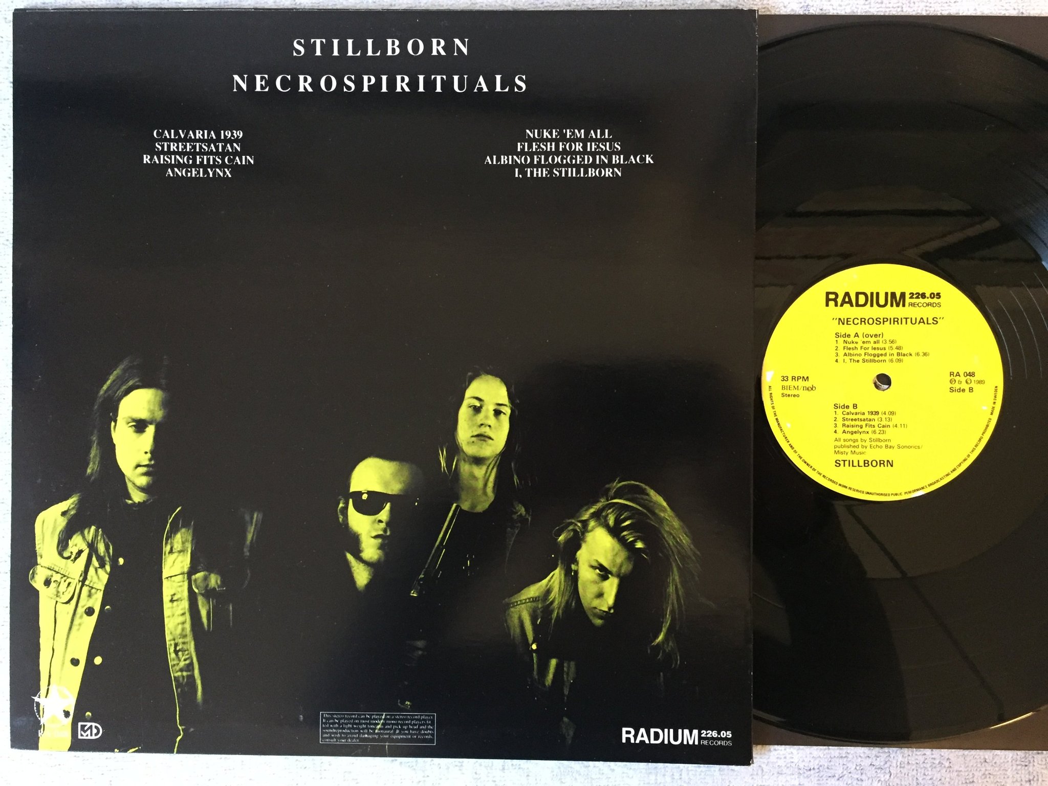 Omslagsbild för skivan STILLBORN necrospirituals LP -89 Swe Radium 226.05 – RA 048 doom metal