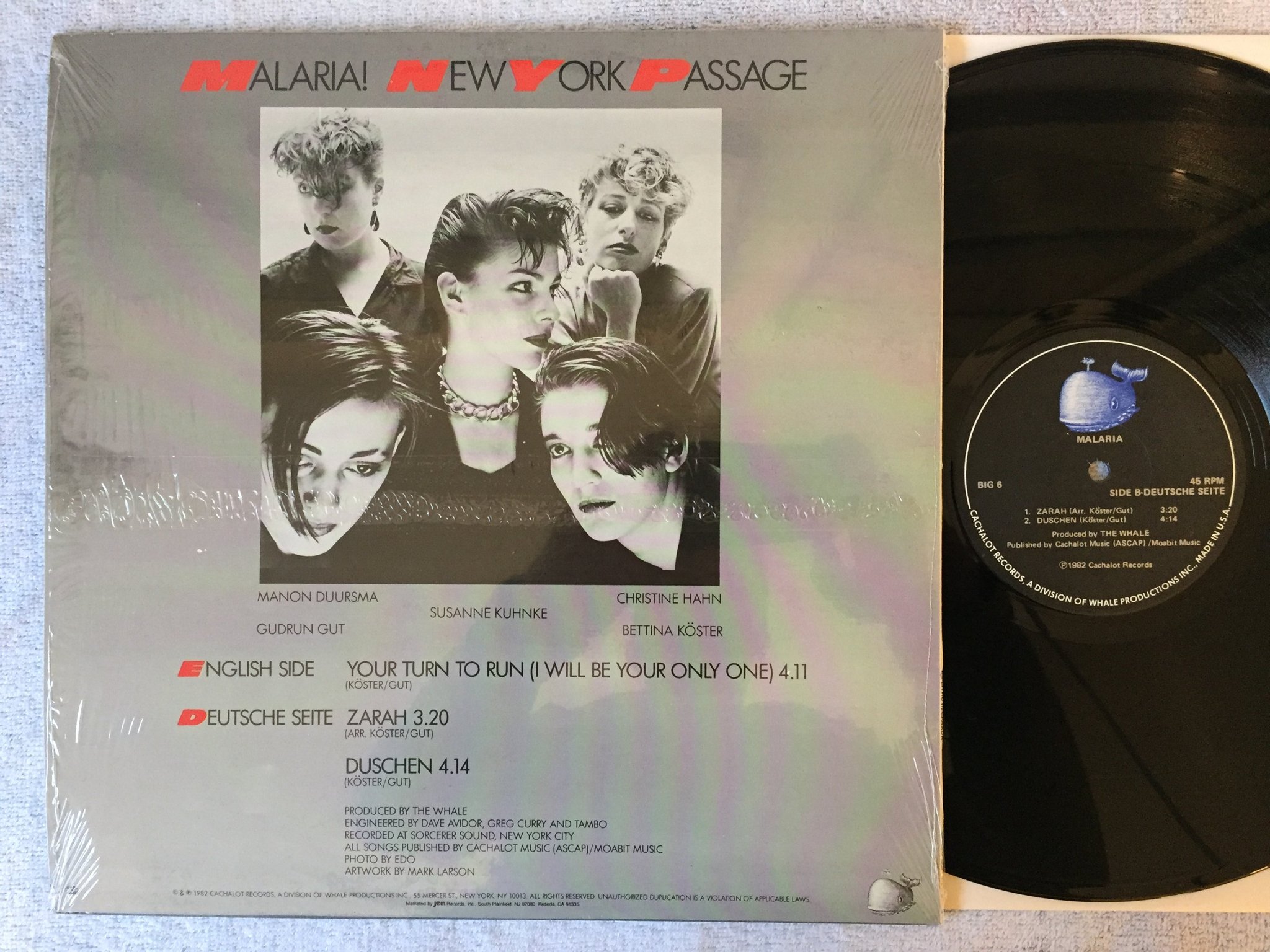 Omslagsbild för skivan MALARIA! New York Passage 12"single -82 US CACHALOT BIG-6 new wave RARE!!!