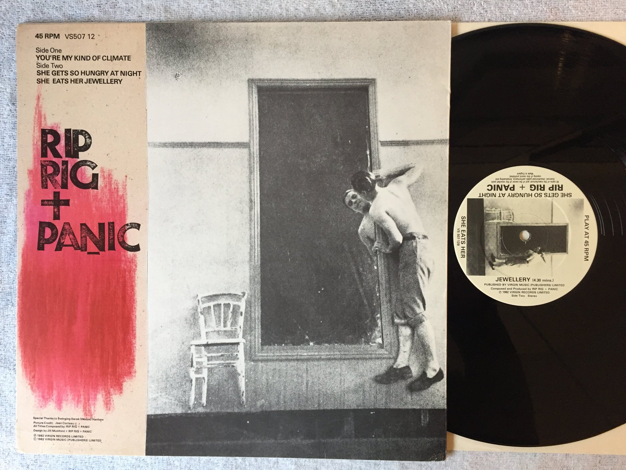 Omslagsbild för skivan RIP RIG + PANIC You're My Kind Of Climate 12"single -82 UK VIRGIN VS 507-12 