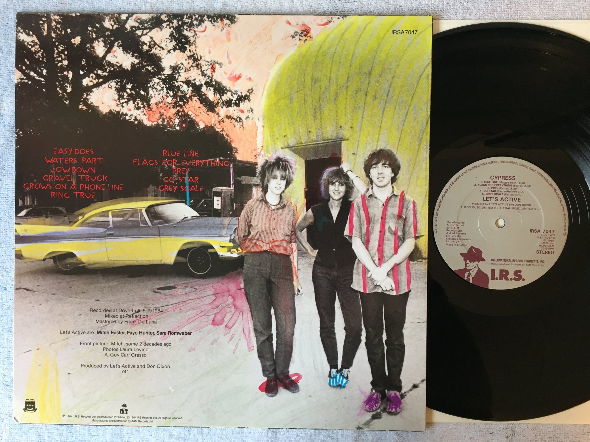 Omslagsbild för skivan LET'S ACTIVE cypress LP -84 UK I.R.S. IRSA 7047 indie rock