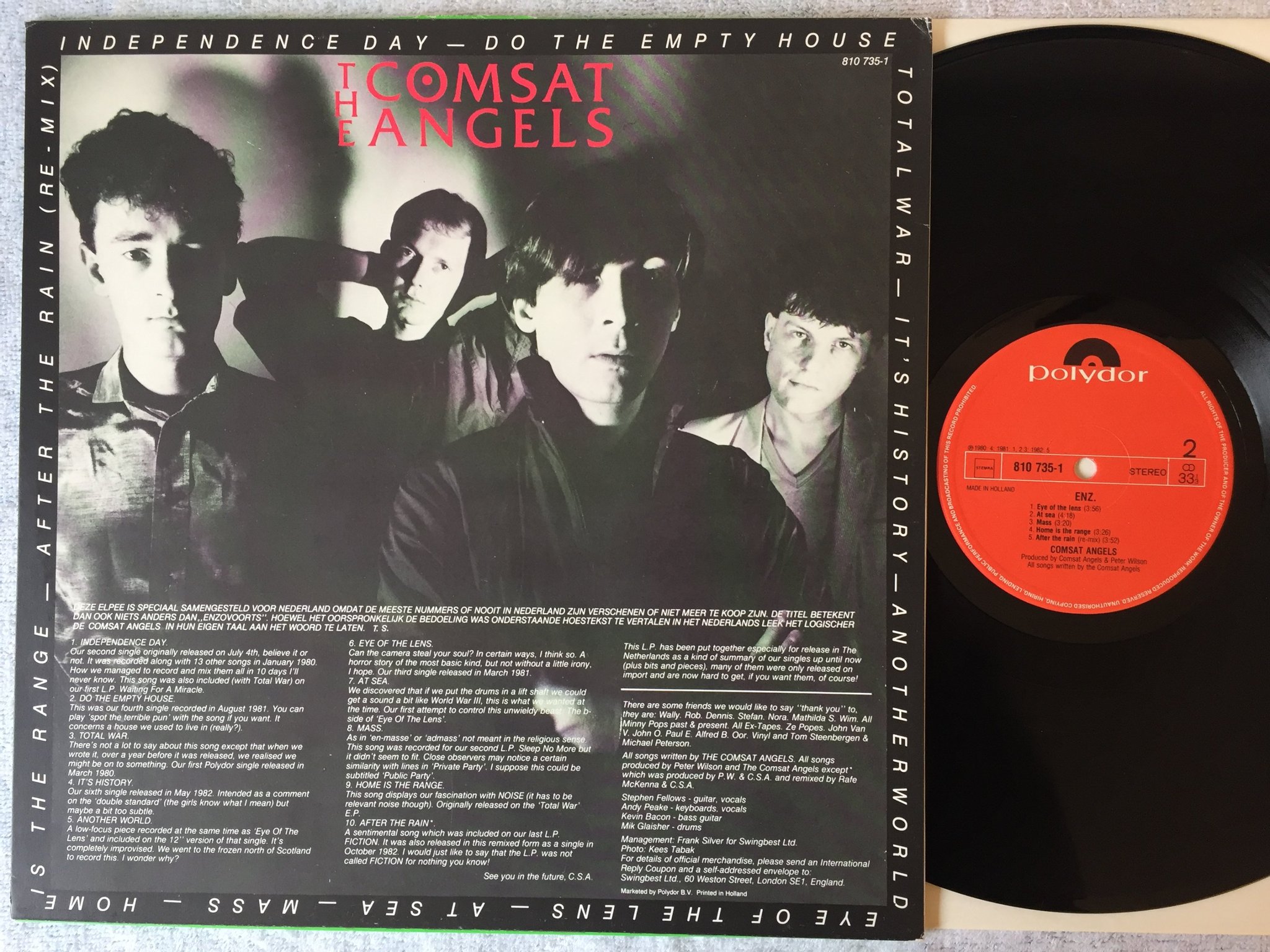 Omslagsbild för skivan THE COMSAT ANGELS enz LP -83 Hol POLYDOR 810 735-1