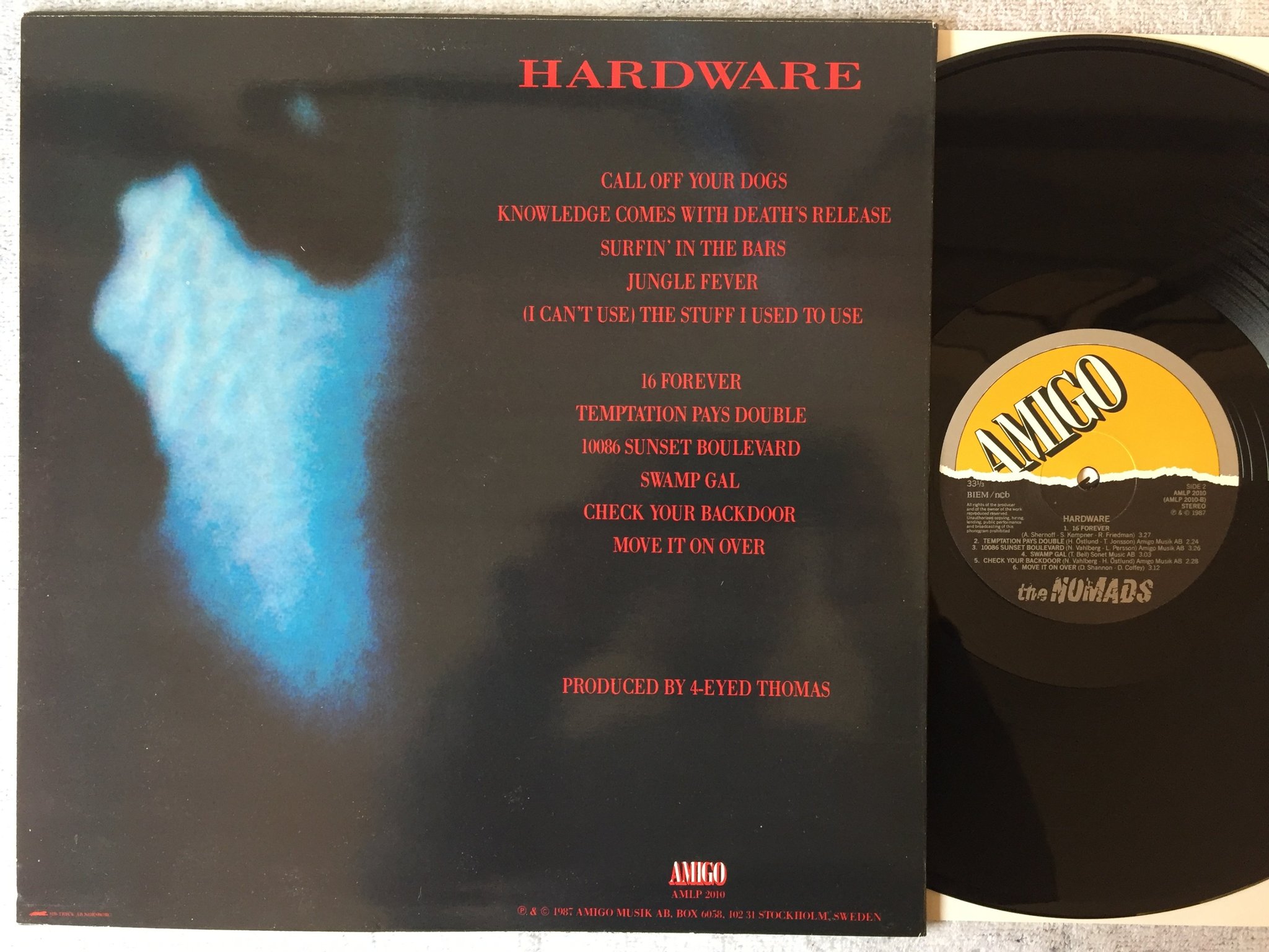 Omslagsbild för skivan THE NOMADS hardware LP -87 Swe AMIGO SMLP 2010