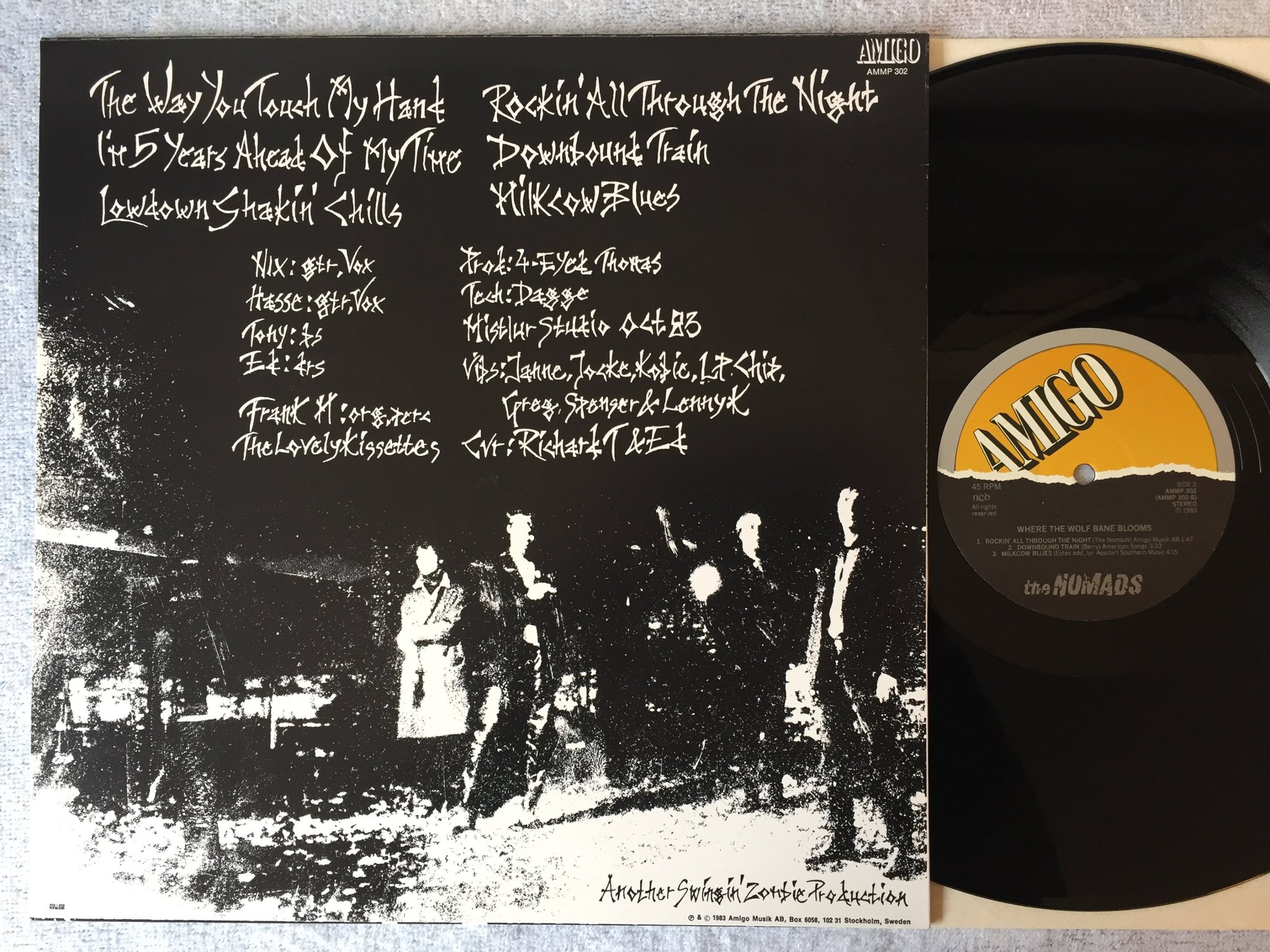 Omslagsbild för skivan THE NOMADS Where The Wolf Bane Blooms LP -83 Swe AMIGO AMMP 302