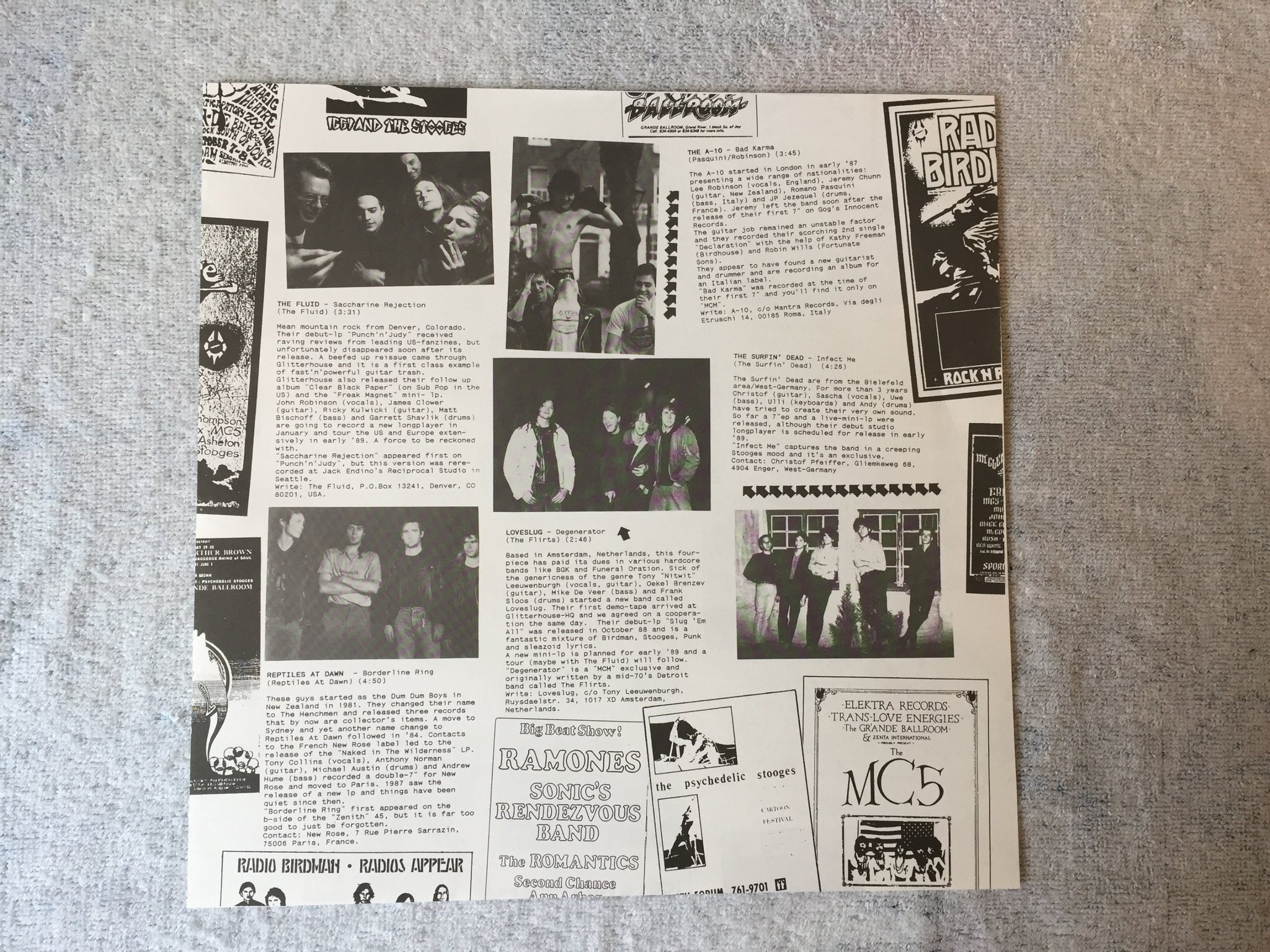 Omslagsbild för skivan V/A motor city madness LP -88 GLITTERHOUSE GR 0033 grunge / garage rock