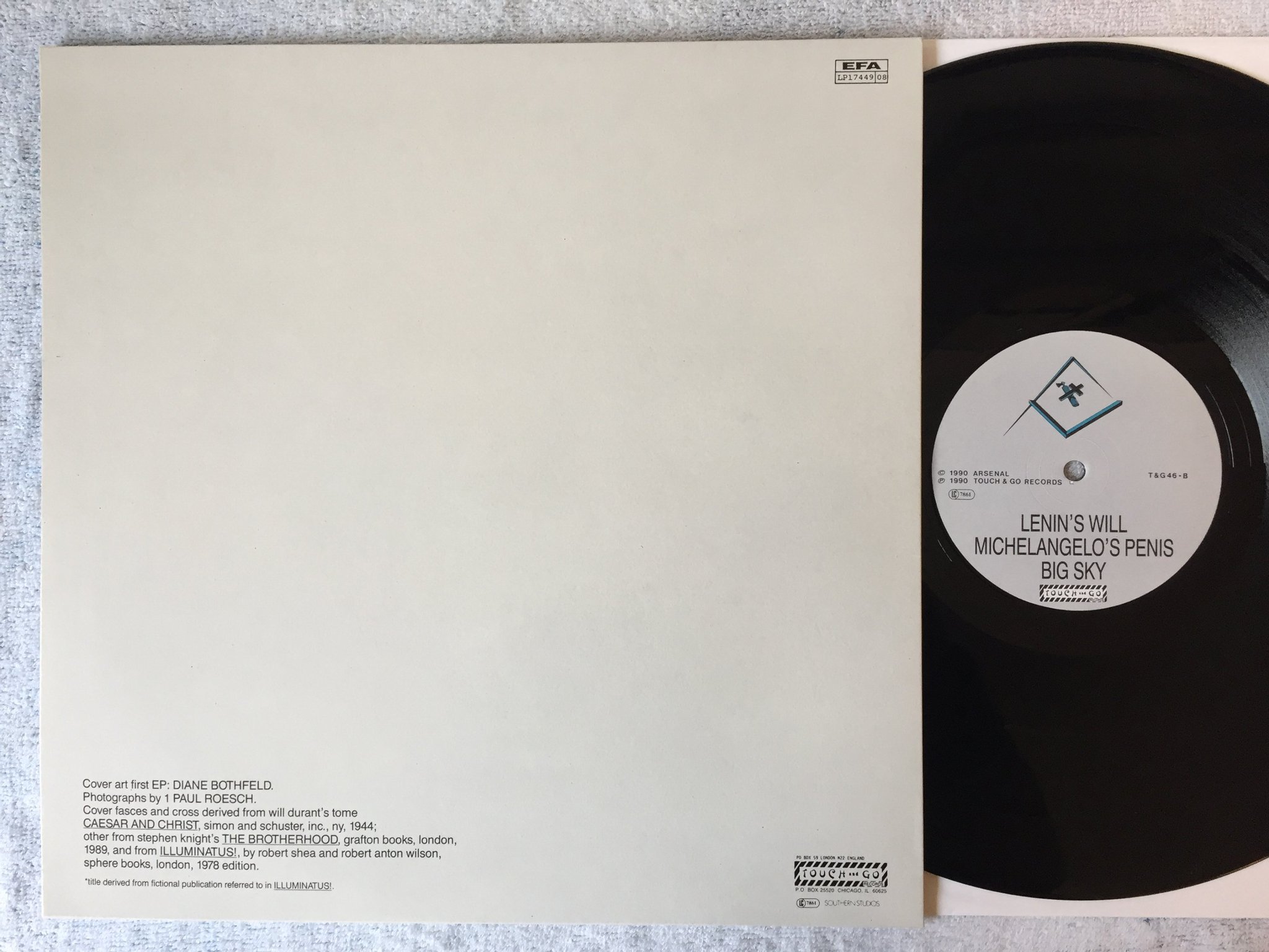 Omslagsbild för skivan ARSENAL Factory Smog Is A Sign Of Progres 12"single TOUCH N GO T&G 046 