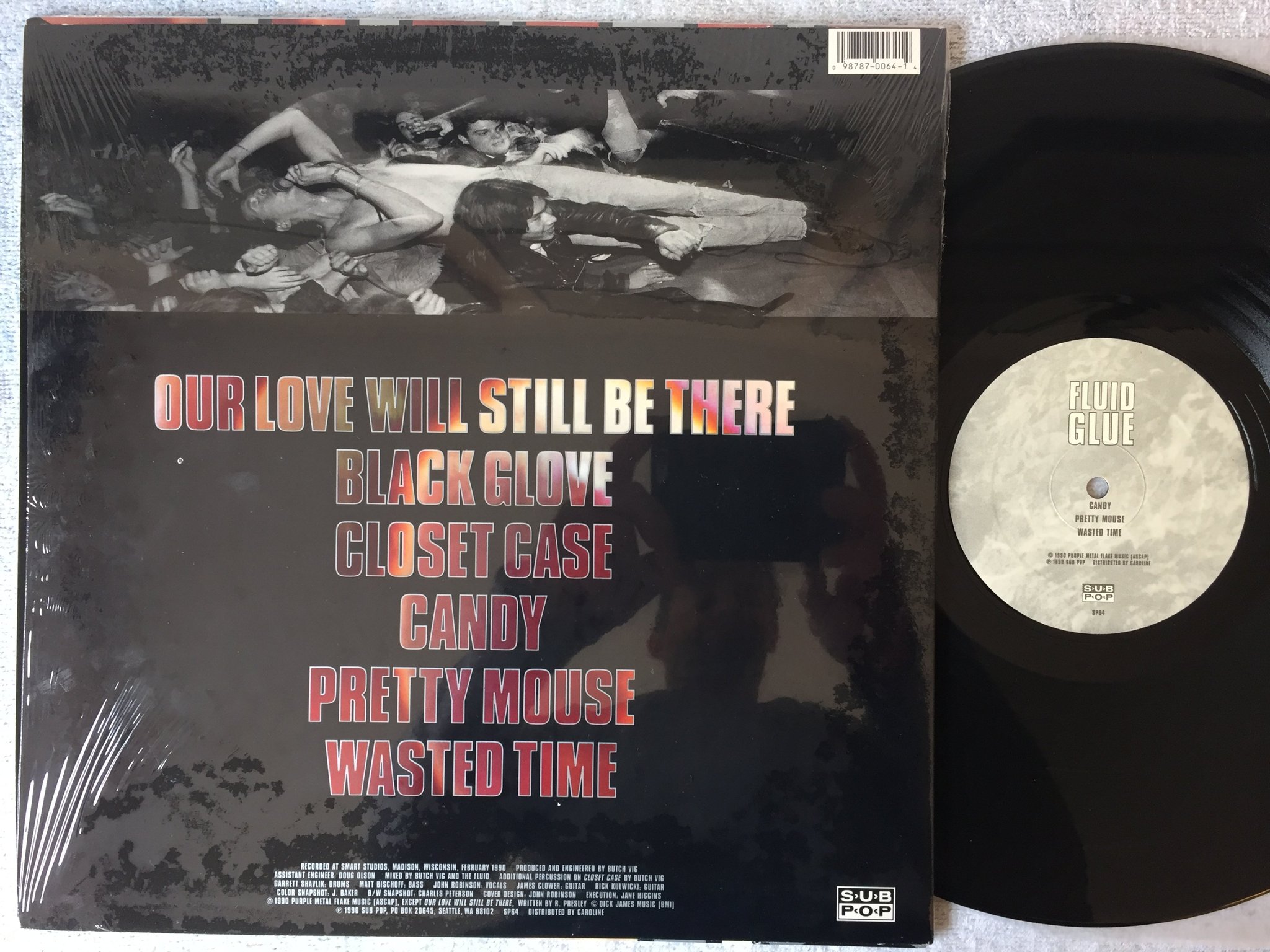 Omslagsbild för skivan FLUID glue LP -90 US SUB POP SP 64 grunge 