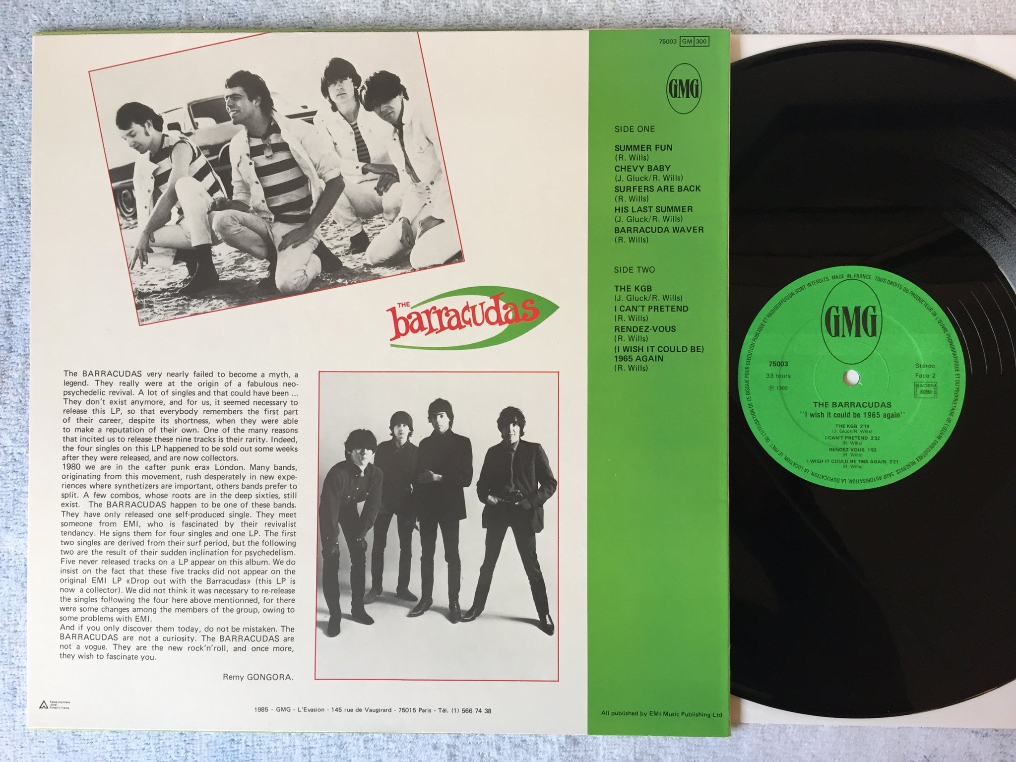 Omslagsbild för skivan BARRACUDAS (I Wish It Could Be) 1965 Again LP -85 Fra GMG 75003 garage