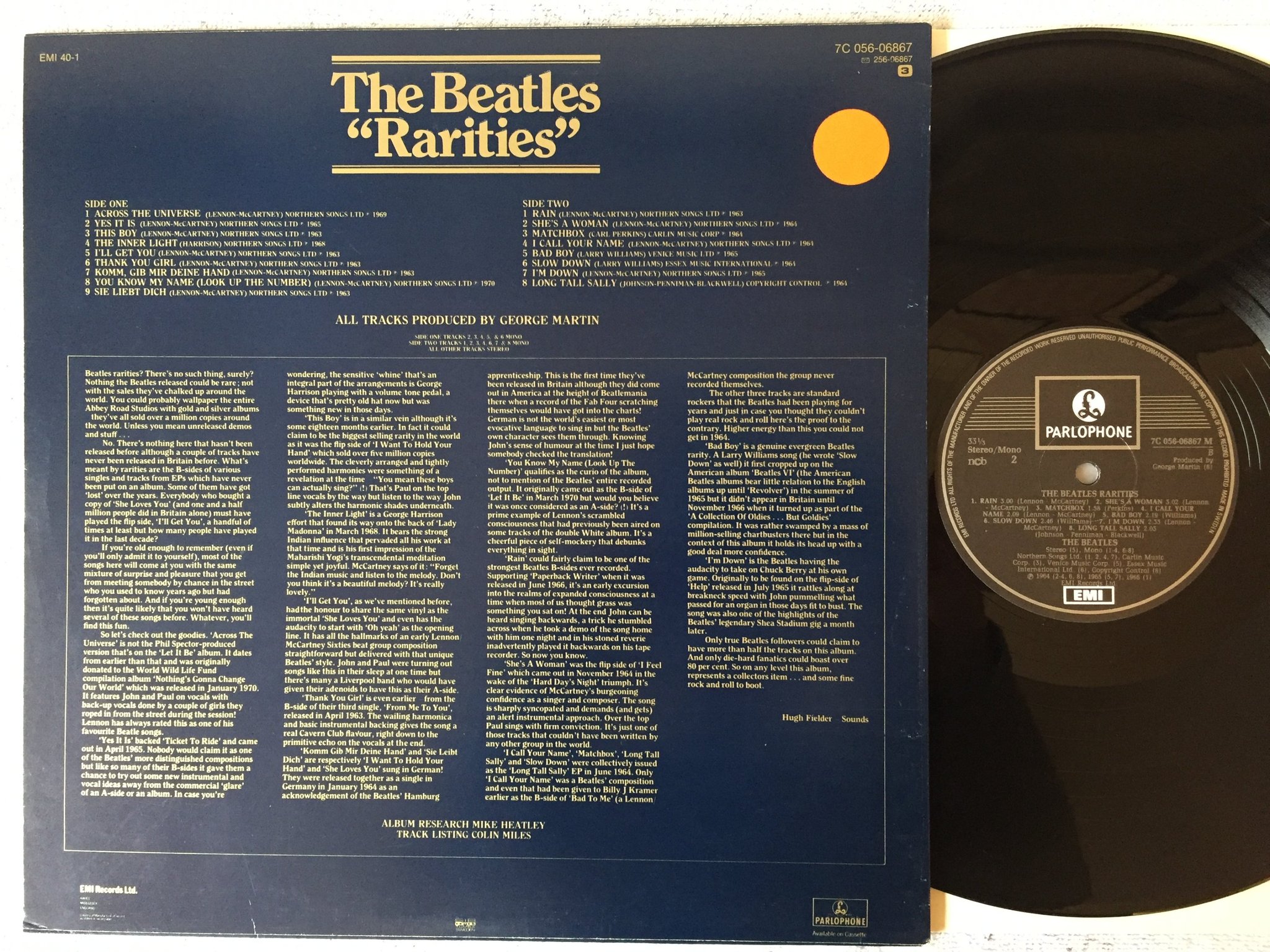 Omslagsbild för skivan THE BEATLES rarities LP re ncb EMI / PARLOPHONE 7C 056-06867 M