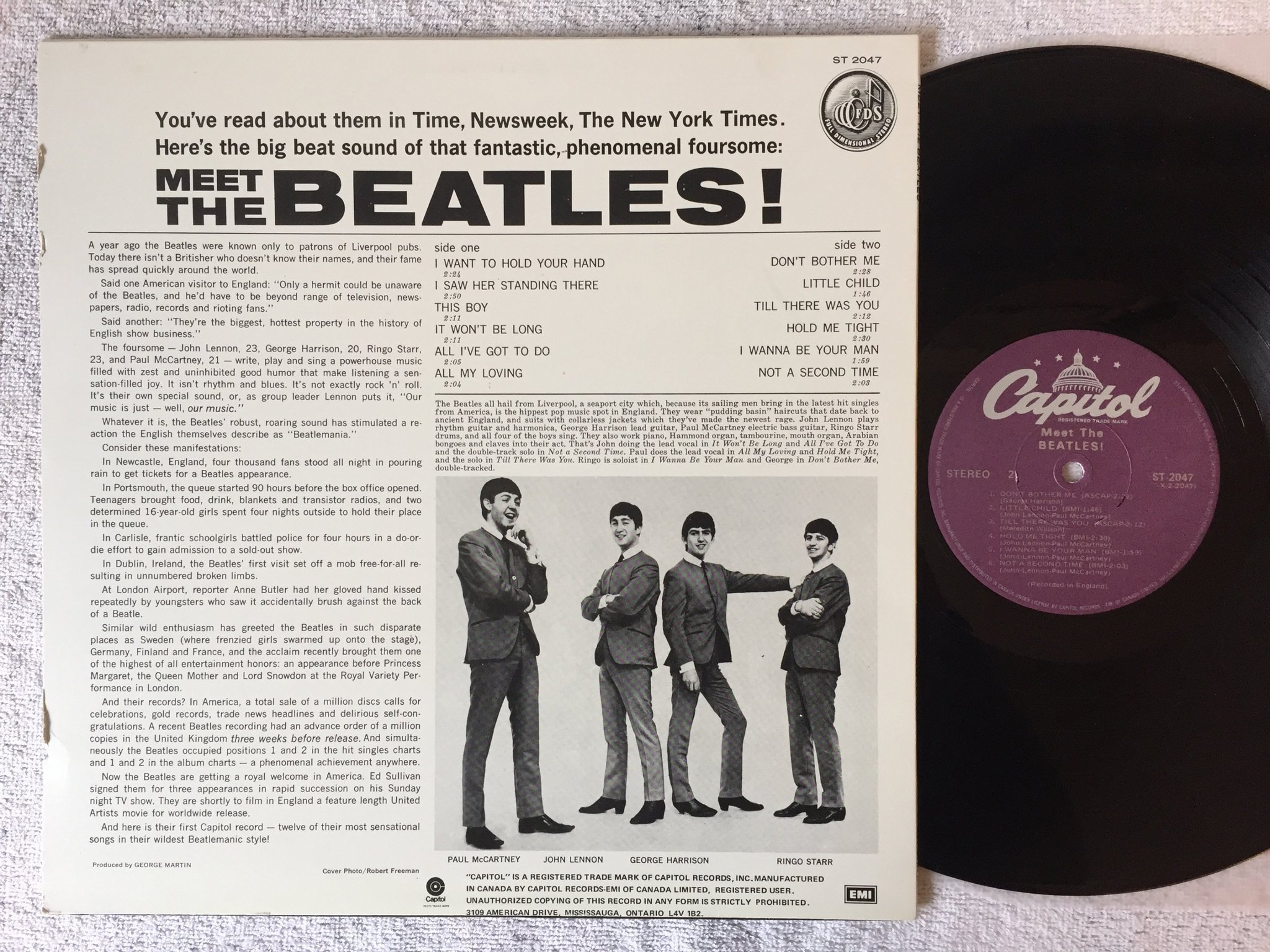 Omslagsbild för skivan THE BEATLES meet the... LP re Can CAPITOL ST 2047