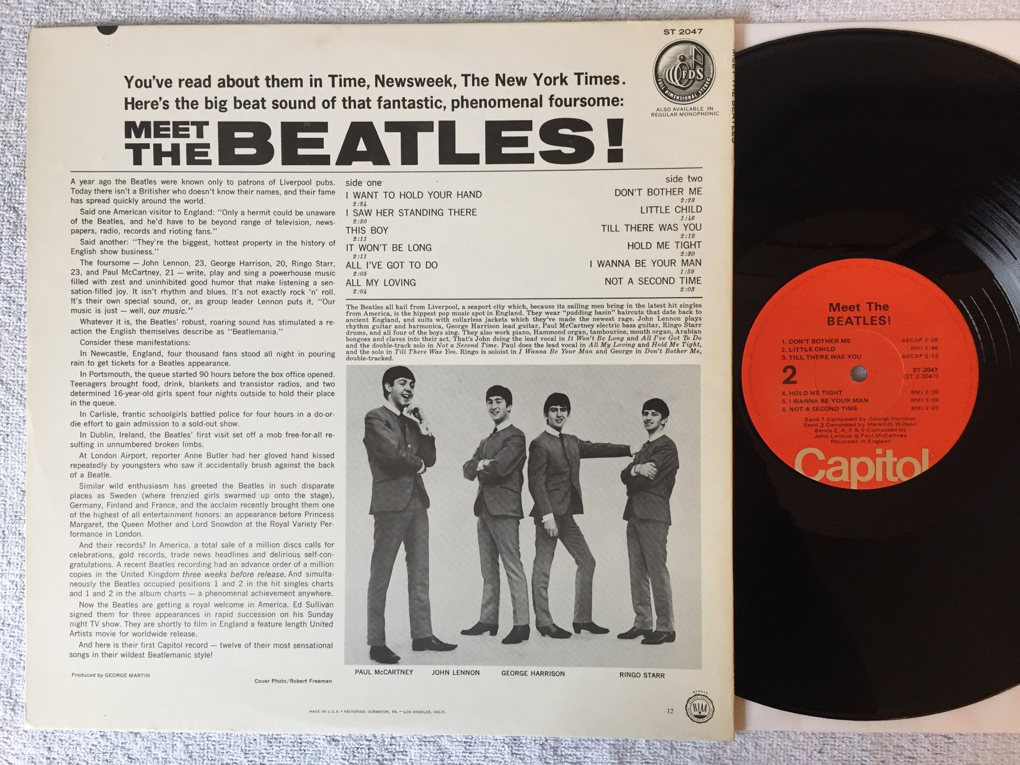 Omslagsbild för skivan THE BEATLES meet the...LP re Can CAPITOL ST 2047
