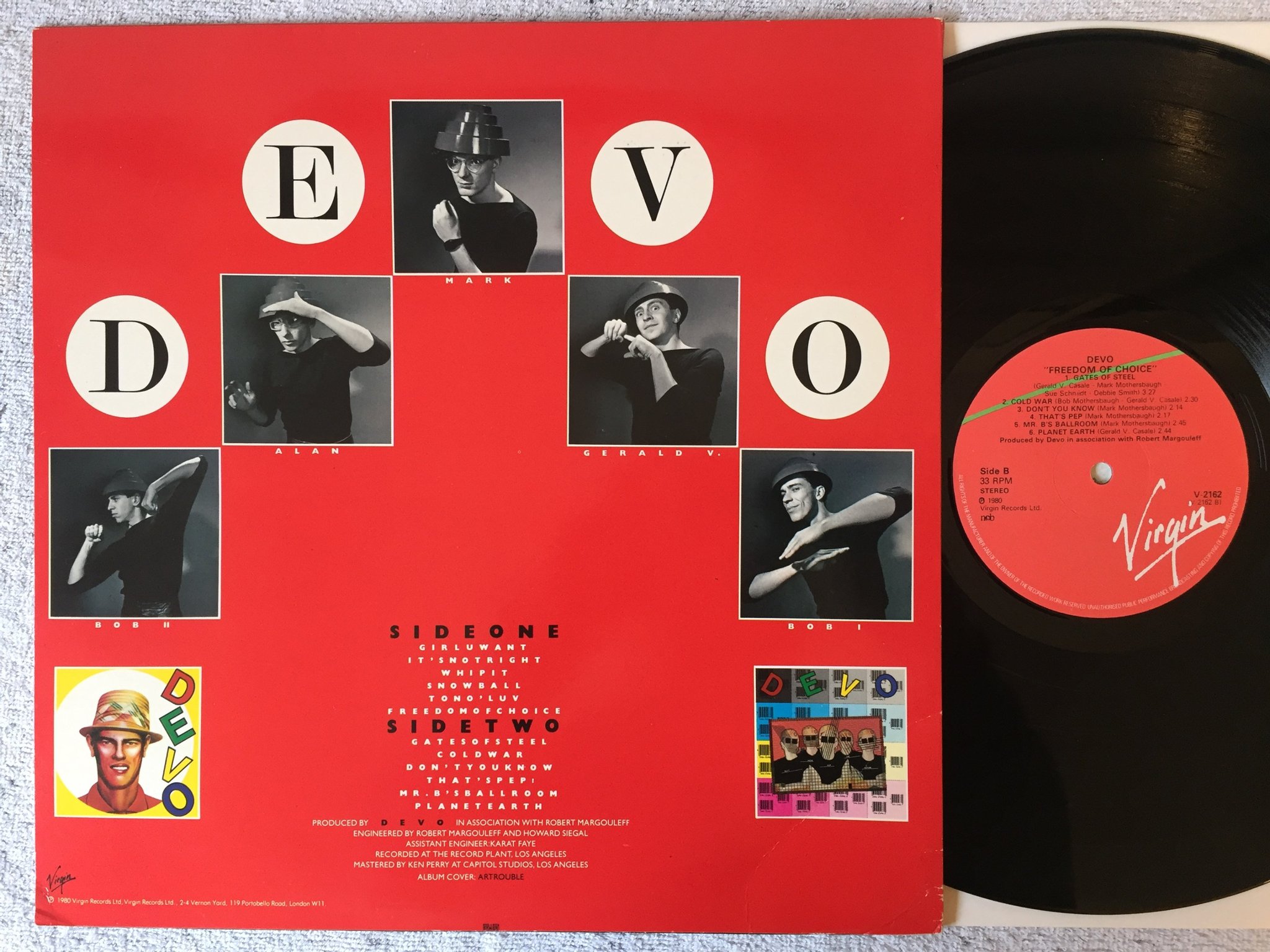 Omslagsbild för skivan DEVO freedom of chice LP -80 ncb VIRGIN C 2162