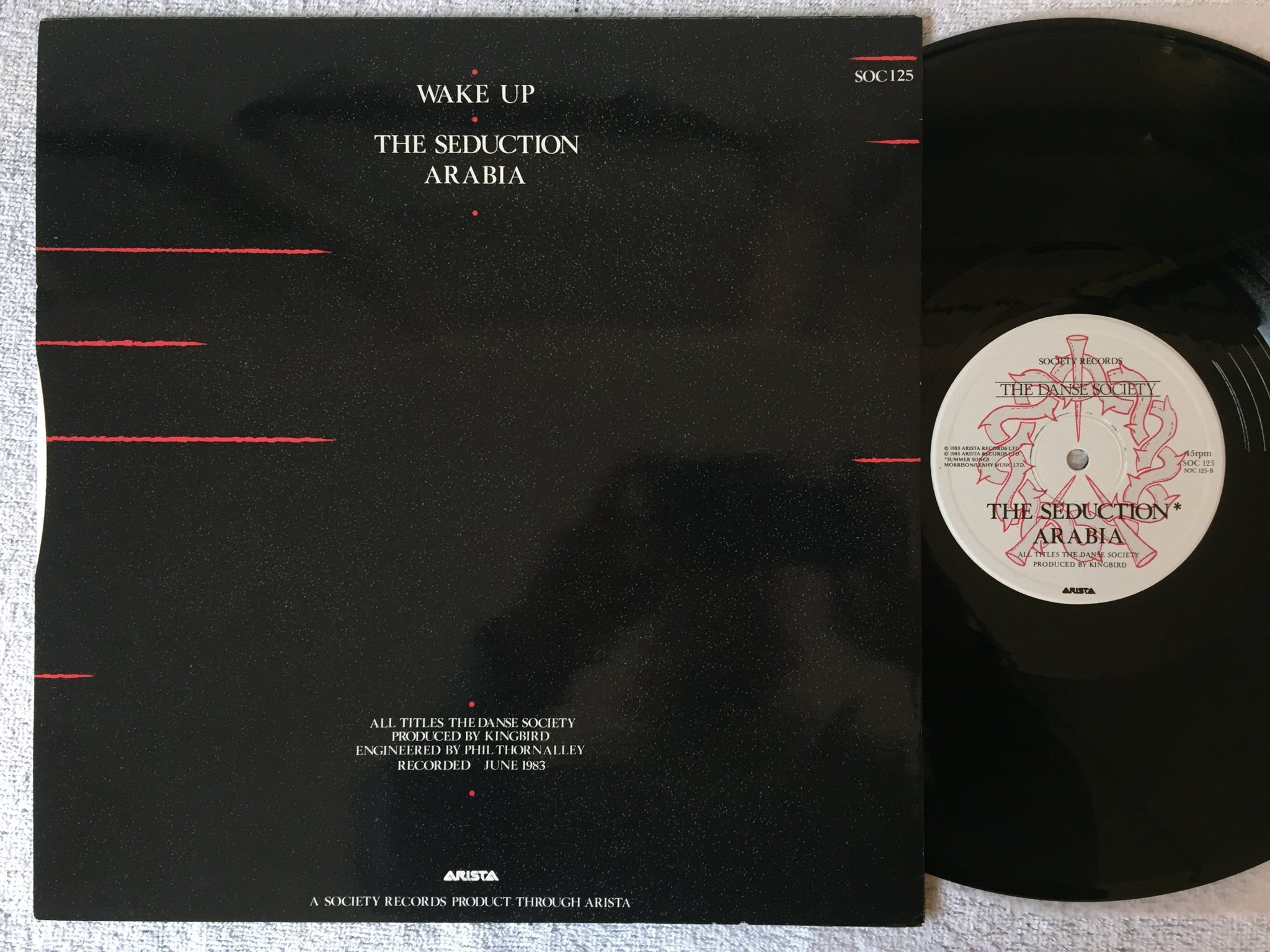 Omslagsbild för skivan THE DANSE SOCIETY wake up 12"single -83 UK SOCIETY SOC 125