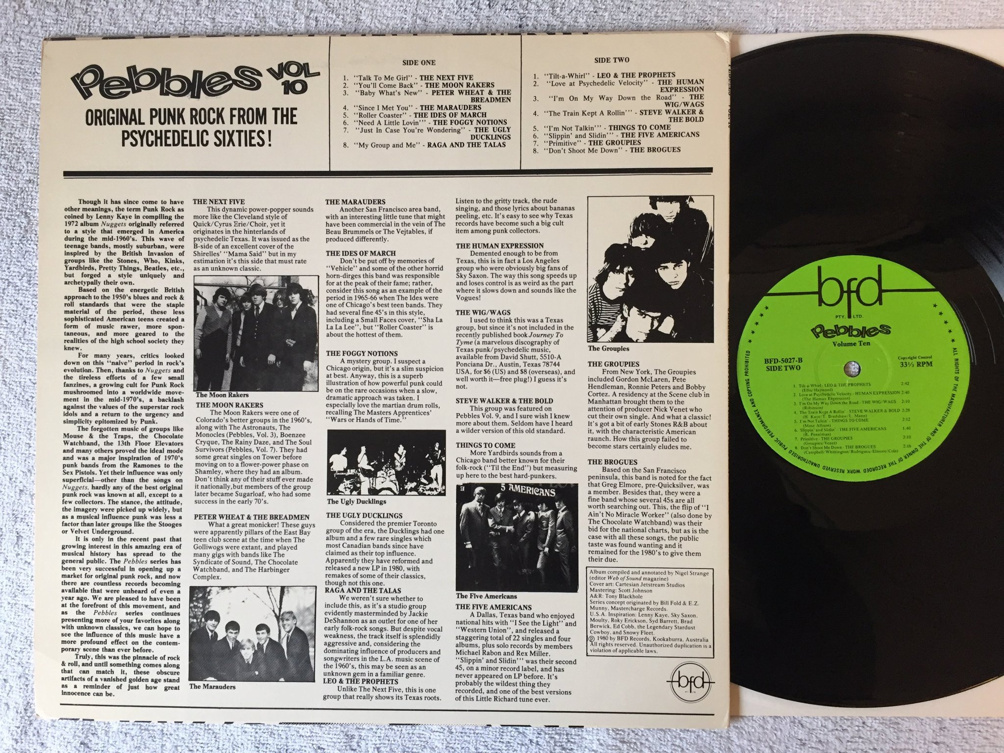 Omslagsbild för skivan V/A pebbles vol 10  LP Australia BFD BFD-5027 garage rock