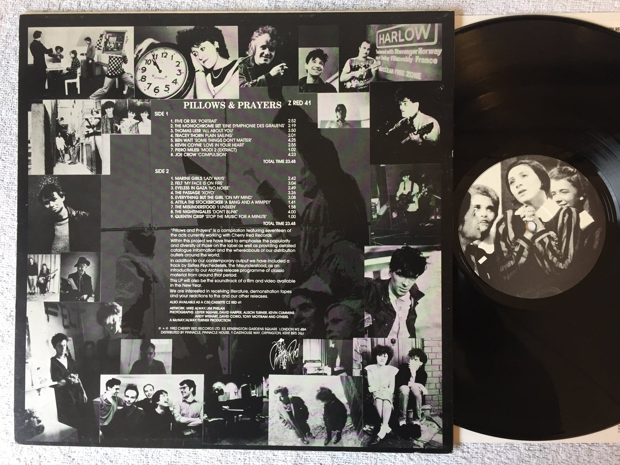 Omslagsbild för skivan V/A Pillows & Prayers LP -82 UK CHERRY RED Z RED 41 indie / Lo-Fi