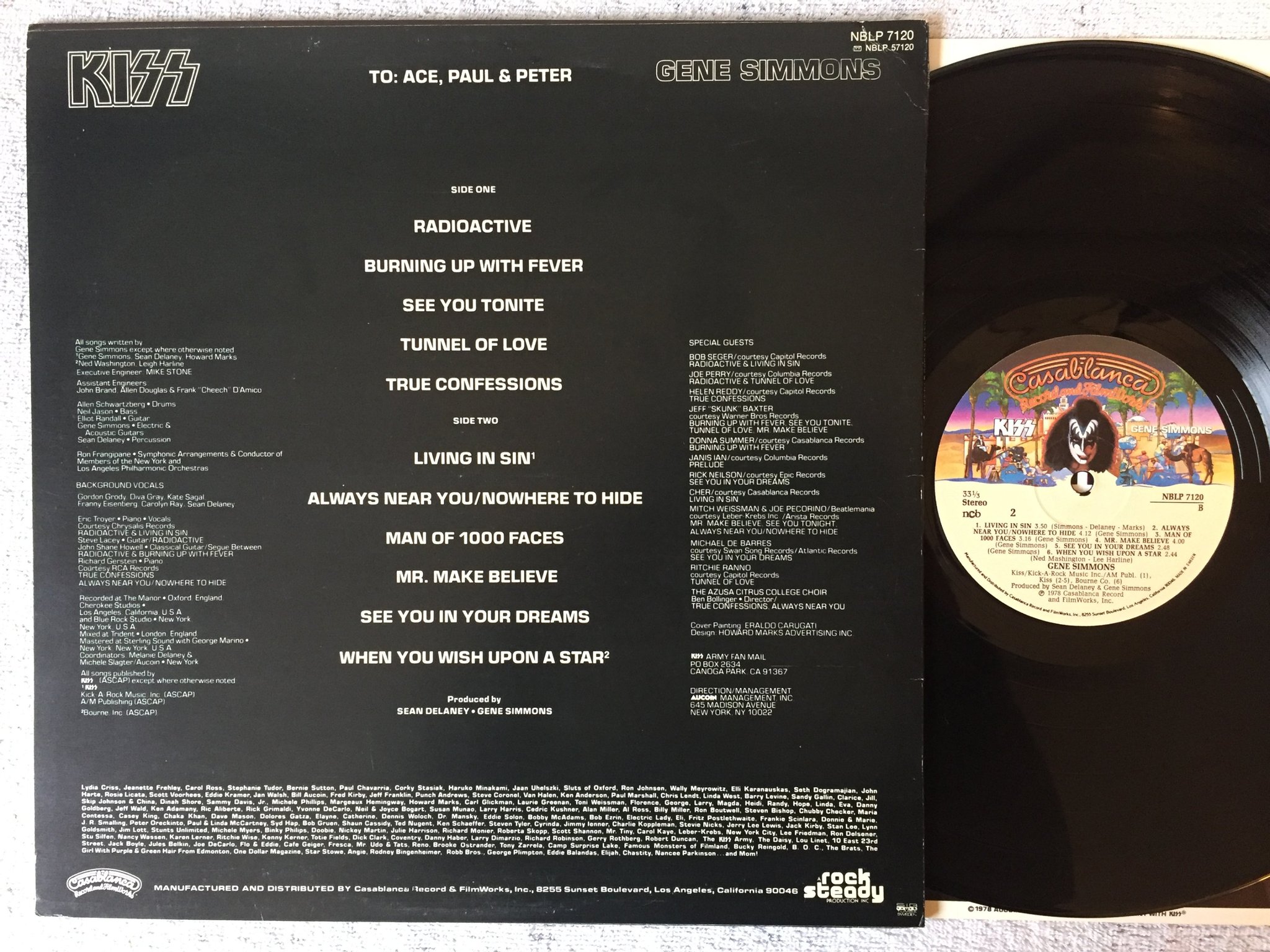 Omslagsbild för skivan GENE SIMMONS s/t  LP -78 Swe CASABLANCA NBLP 7120