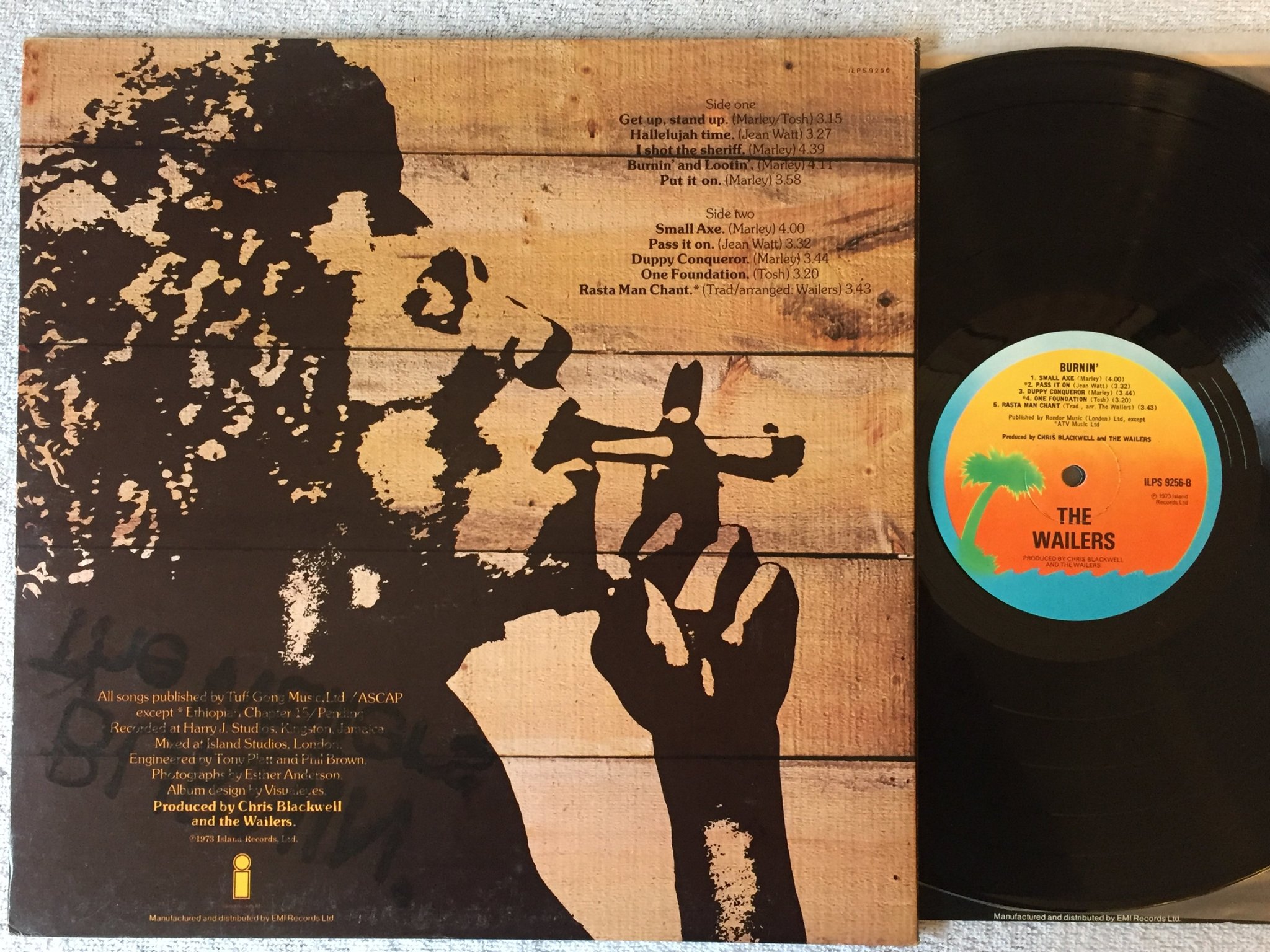 Omslagsbild för skivan THE WAILERS burnin' LP -73 UK ISLAND ILPS 9256  beautiful copy!!