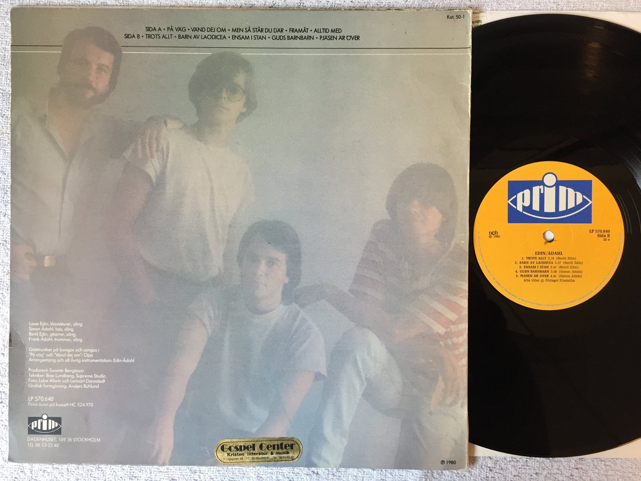 Omslagsbild för skivan EDIN / ÅHDAL s/t LP -80 Swe PRIM LP 570640 "på väg" modern soul / AOR