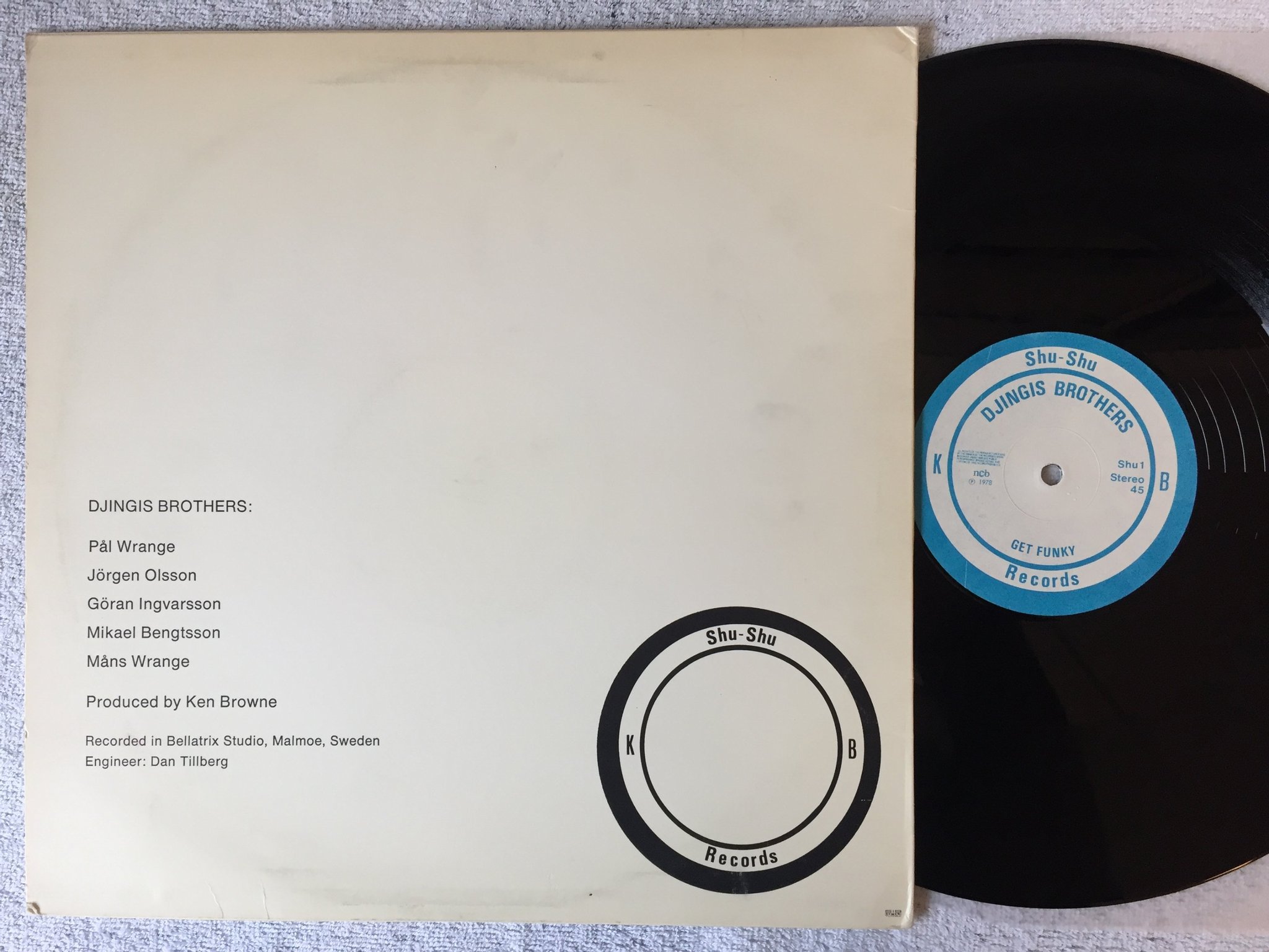 Omslagsbild för skivan DJINGIS BROTHERS get funky 12"single -78 rare private swedish boogie / disco 