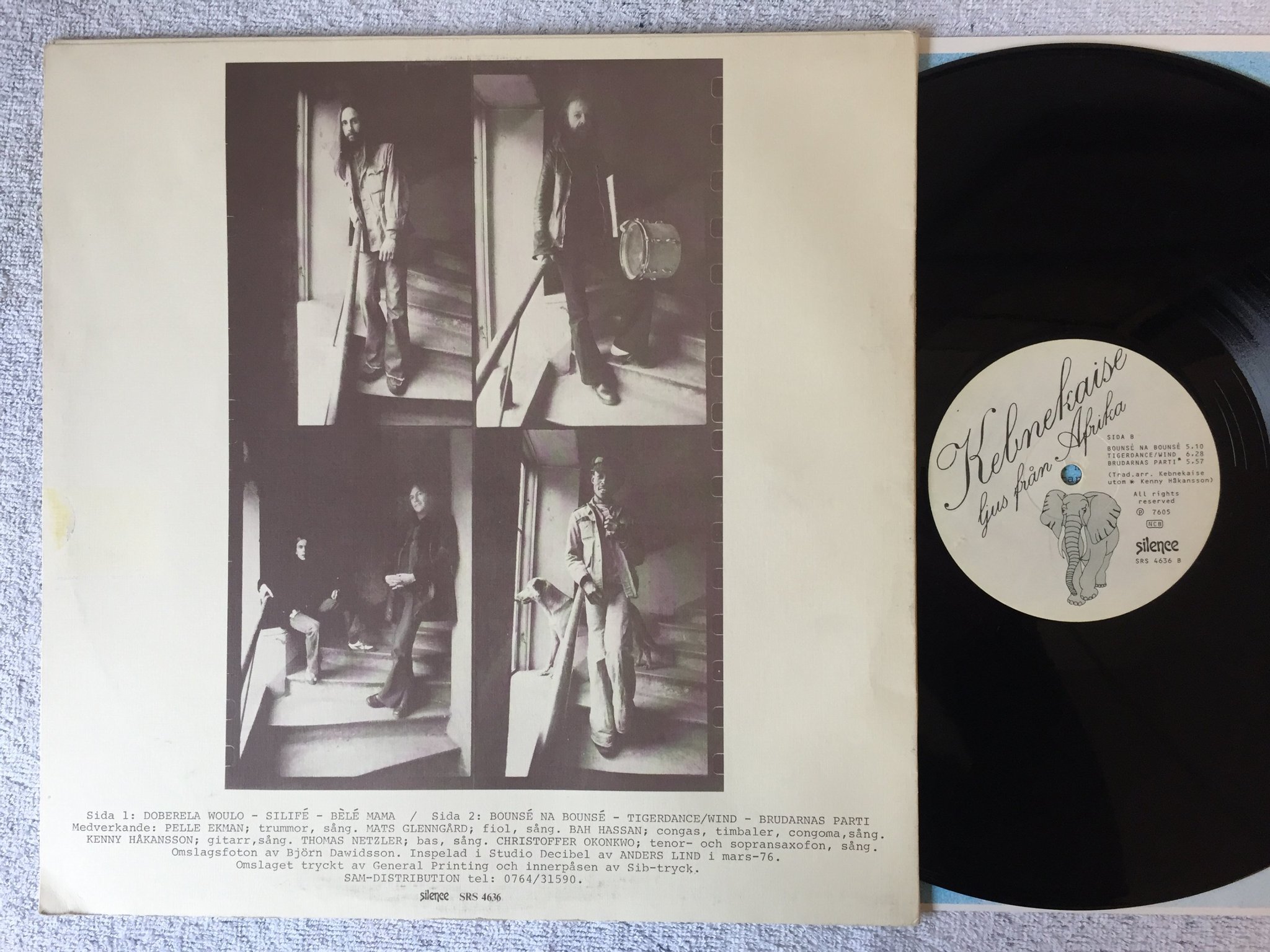 Omslagsbild för skivan KEBNEKAJSE ljus från Afrika LP -76 Swe SILENCE SRS 4636