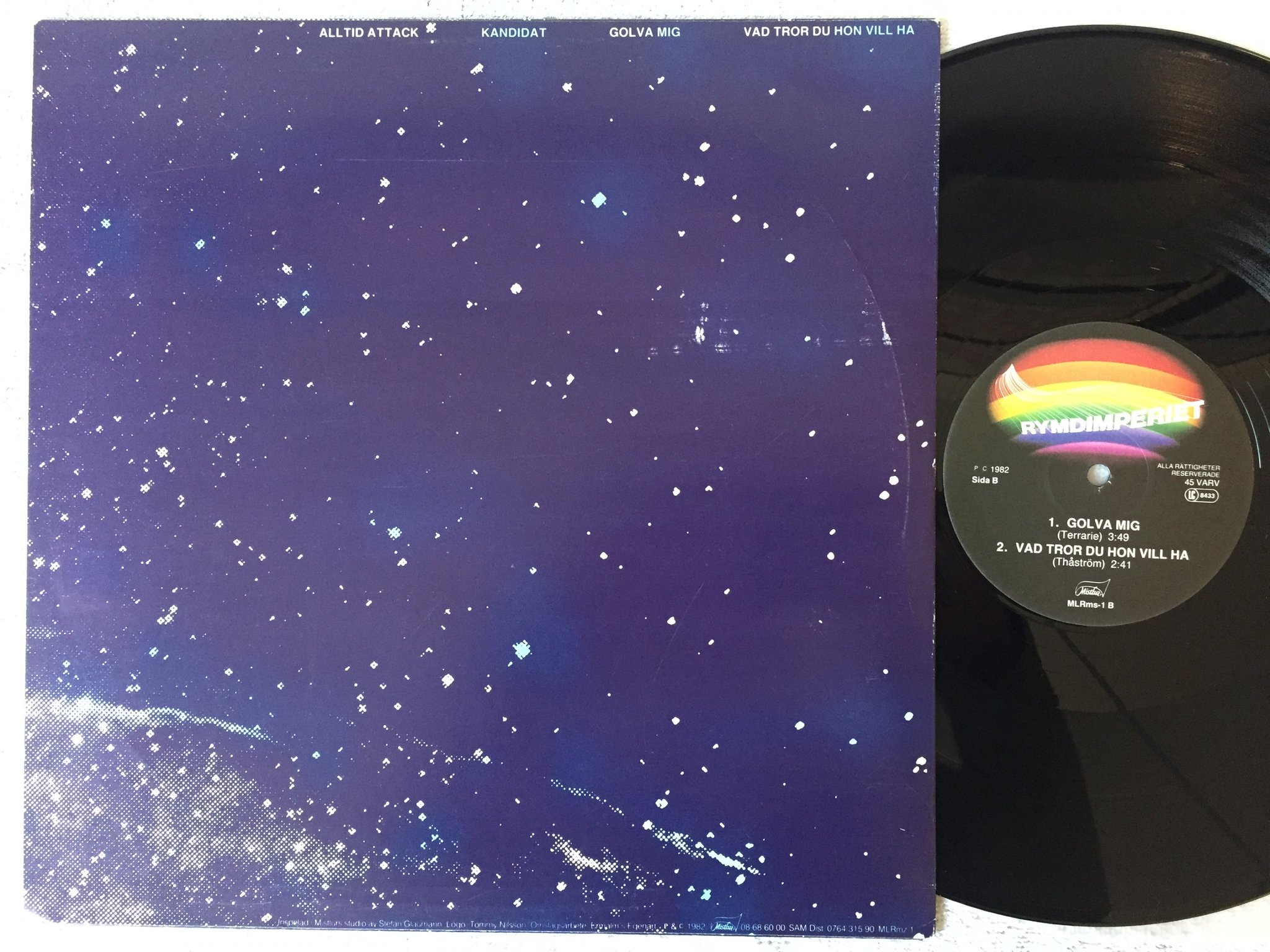 Omslagsbild för skivan RYMDIMPERIET s/t 12"ep -82 Swe MISTLUR MLRms-1